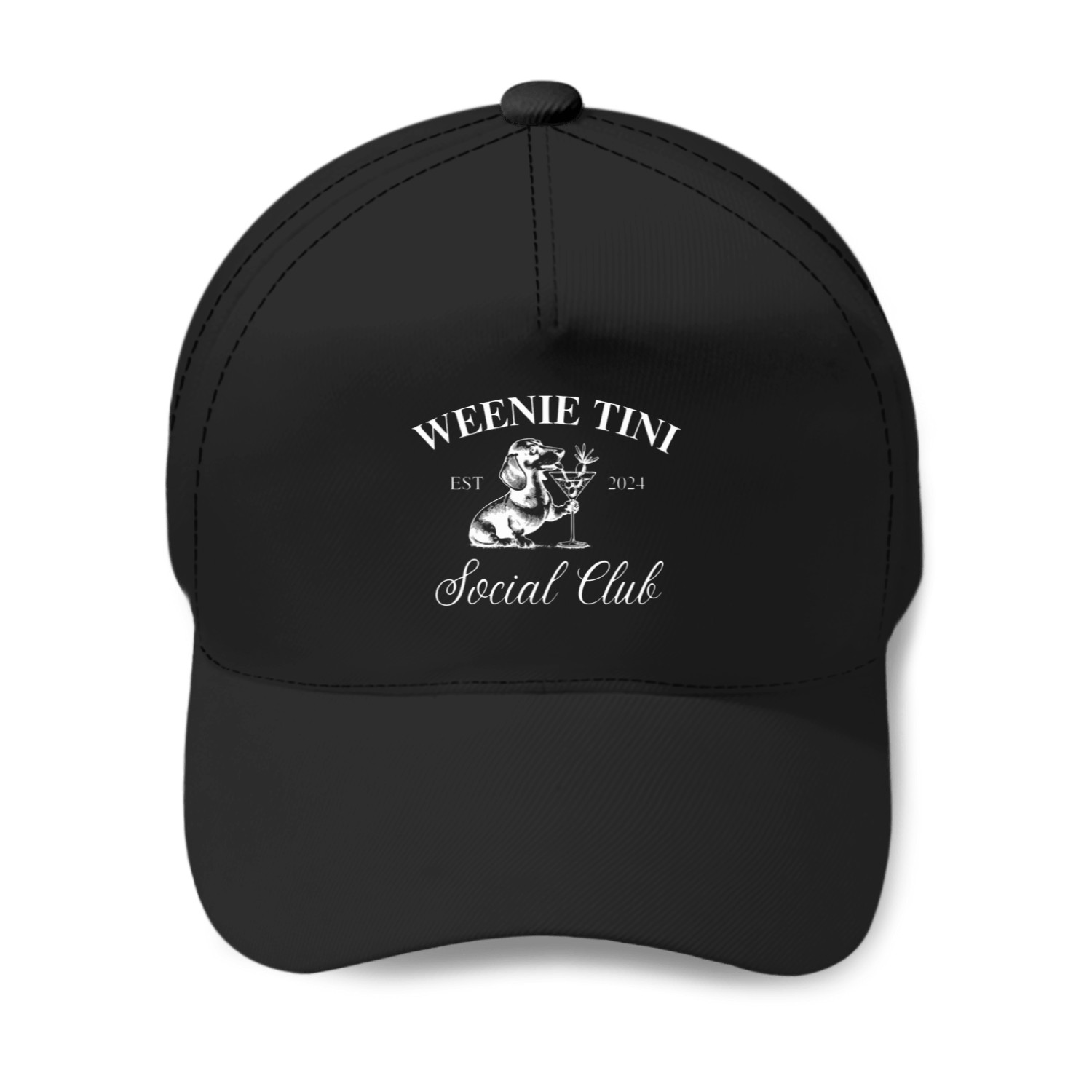 Dachshund-weenie-tini-social-club-sweatshirt Baseball Caps