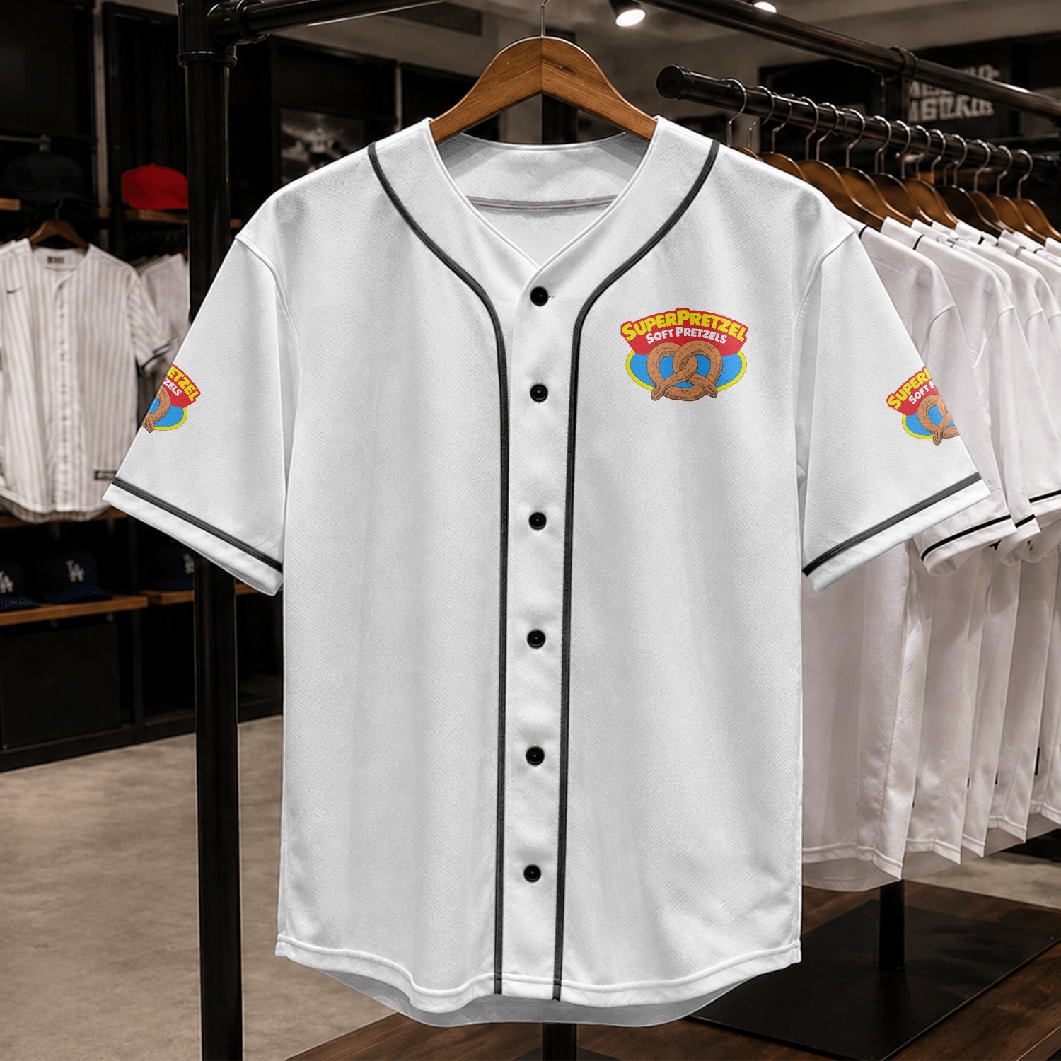 90s Super Pretzel Soft Pretzels Stock Baseball Jerseys