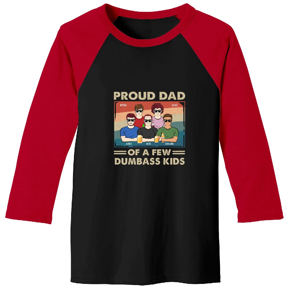 Discover Proud Dad Of A Few Kids - Personalized Baseball Tees