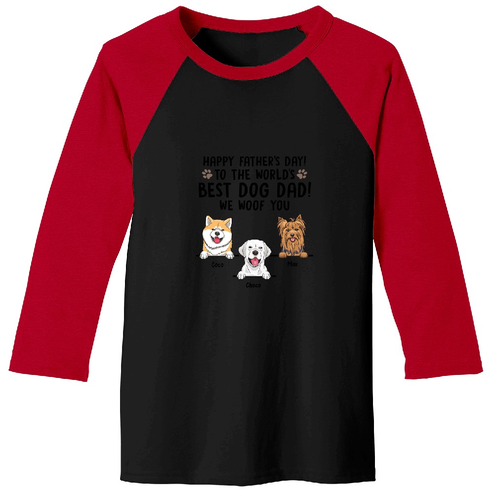 Discover Happy Father's Day To Best Dog Dad - Gift for Dad, Personalized Baseball Tees