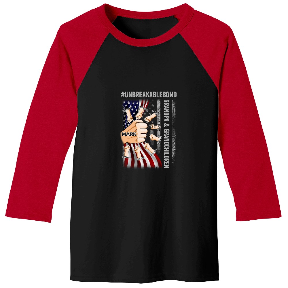 Discover Grandpa & Grandsons/Granddaughters Unbreakable Bond - Personalized Baseball Tees