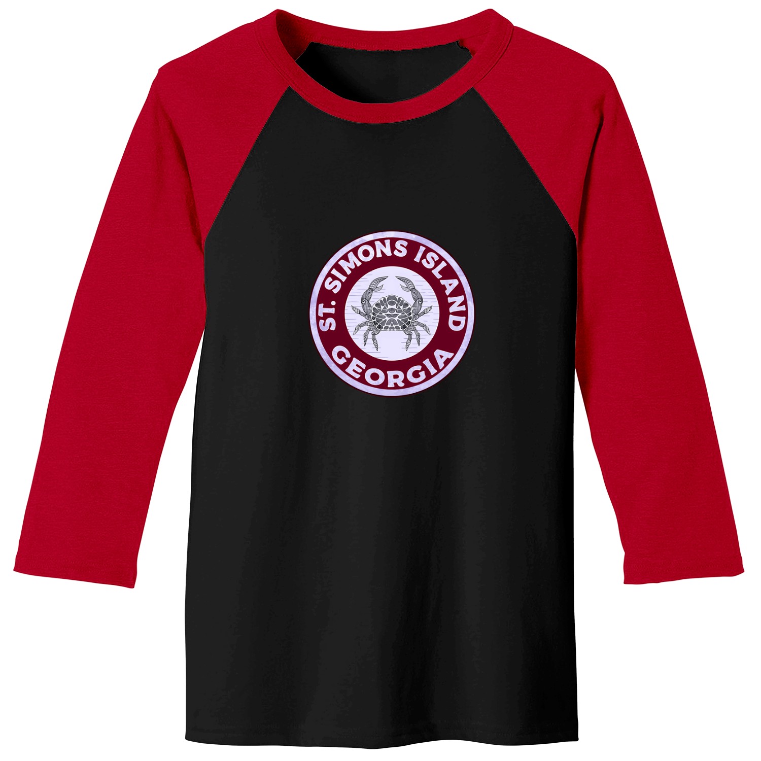 Saint Simons Island Georgia Beach Crab St. T-shirt Baseball Tees