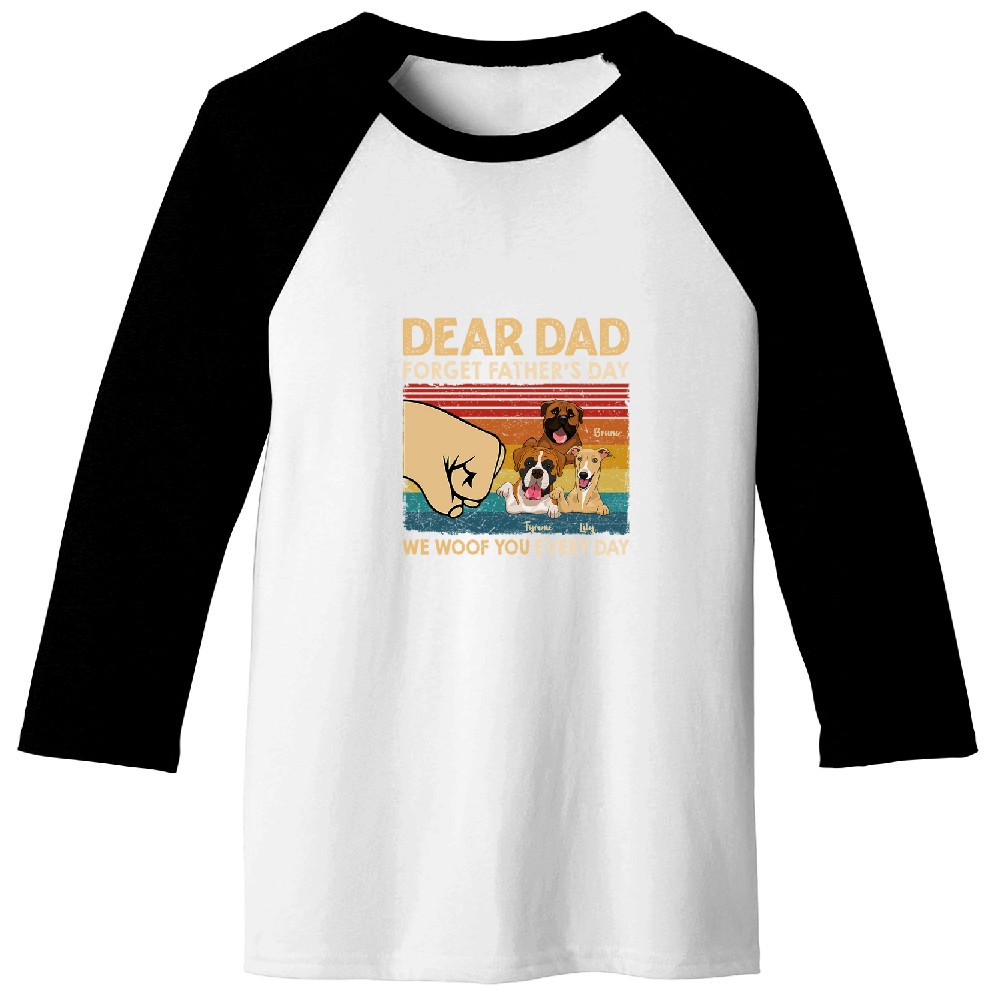 We Woof You Every Day - Gift for Dad, Personalized Unisex Baseball Tees