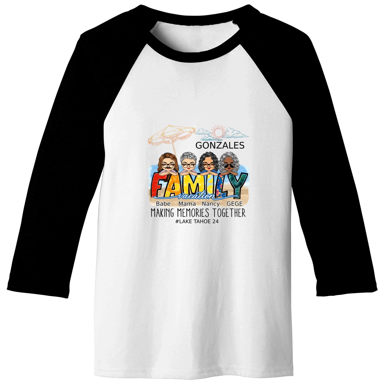 Discover Family Vacation Making Memories Together Personalized Unisex Baseball Tees