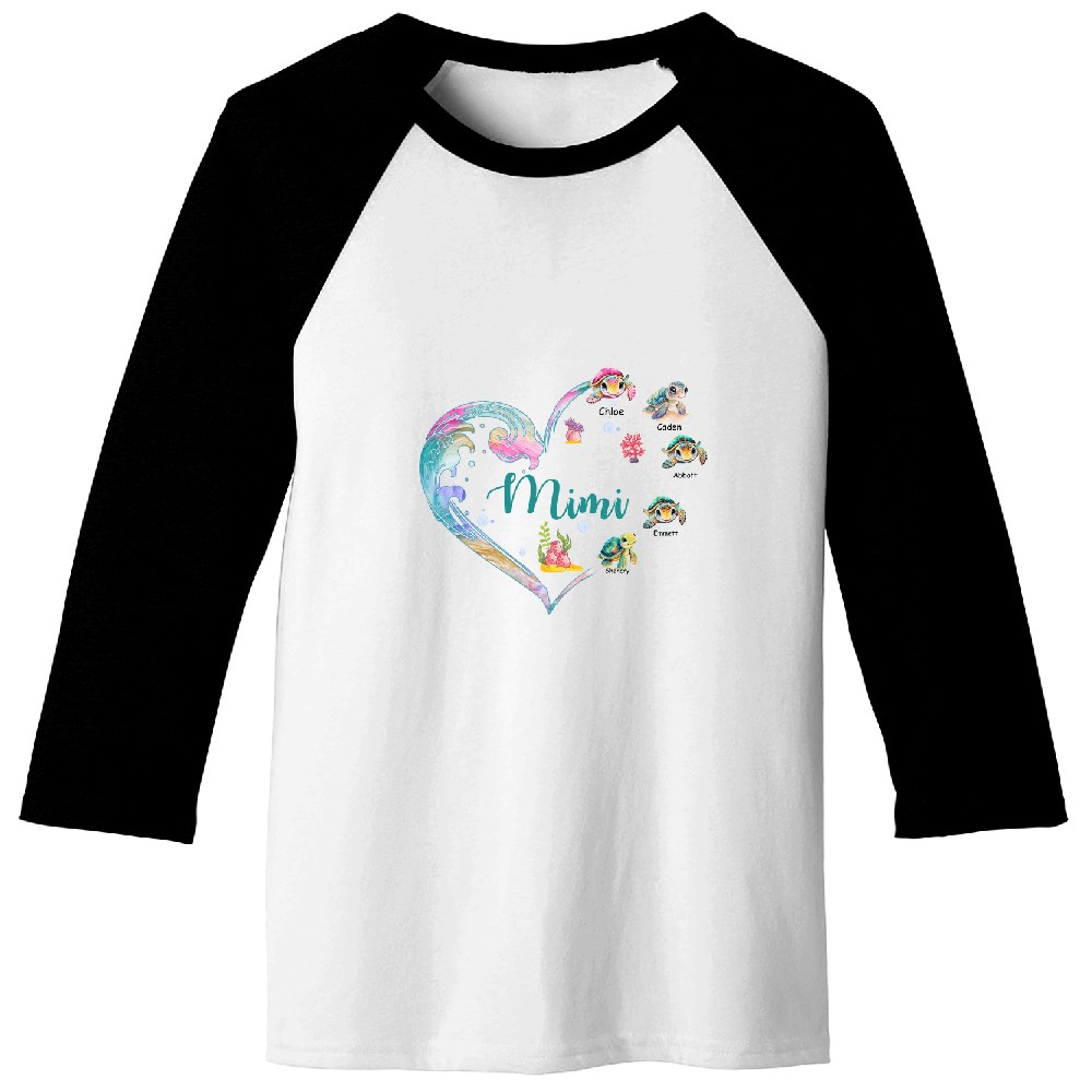 Discover Nana's Little Turtle - Personalized Grandma Baseball Tees