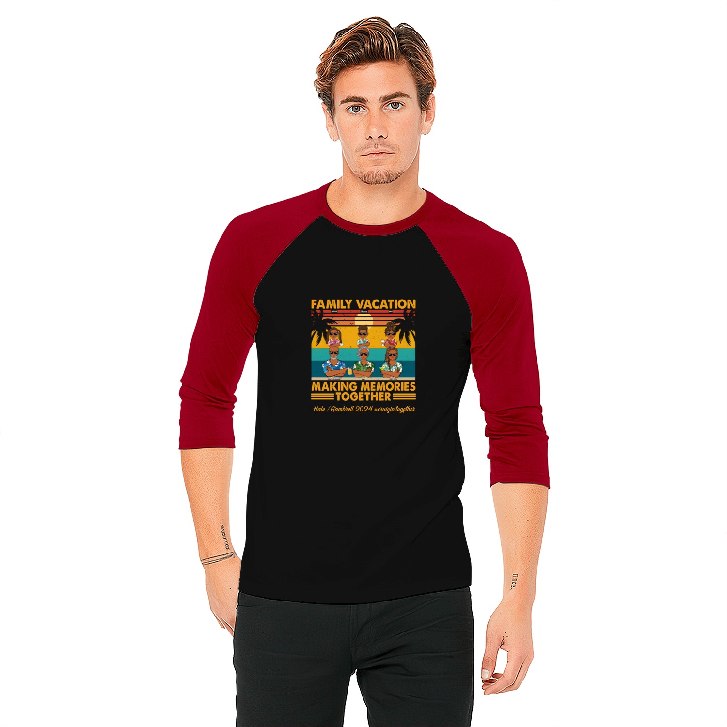 Family Vacation Making Memories Together Traveling Lover Personalized Custom Baseball Tees