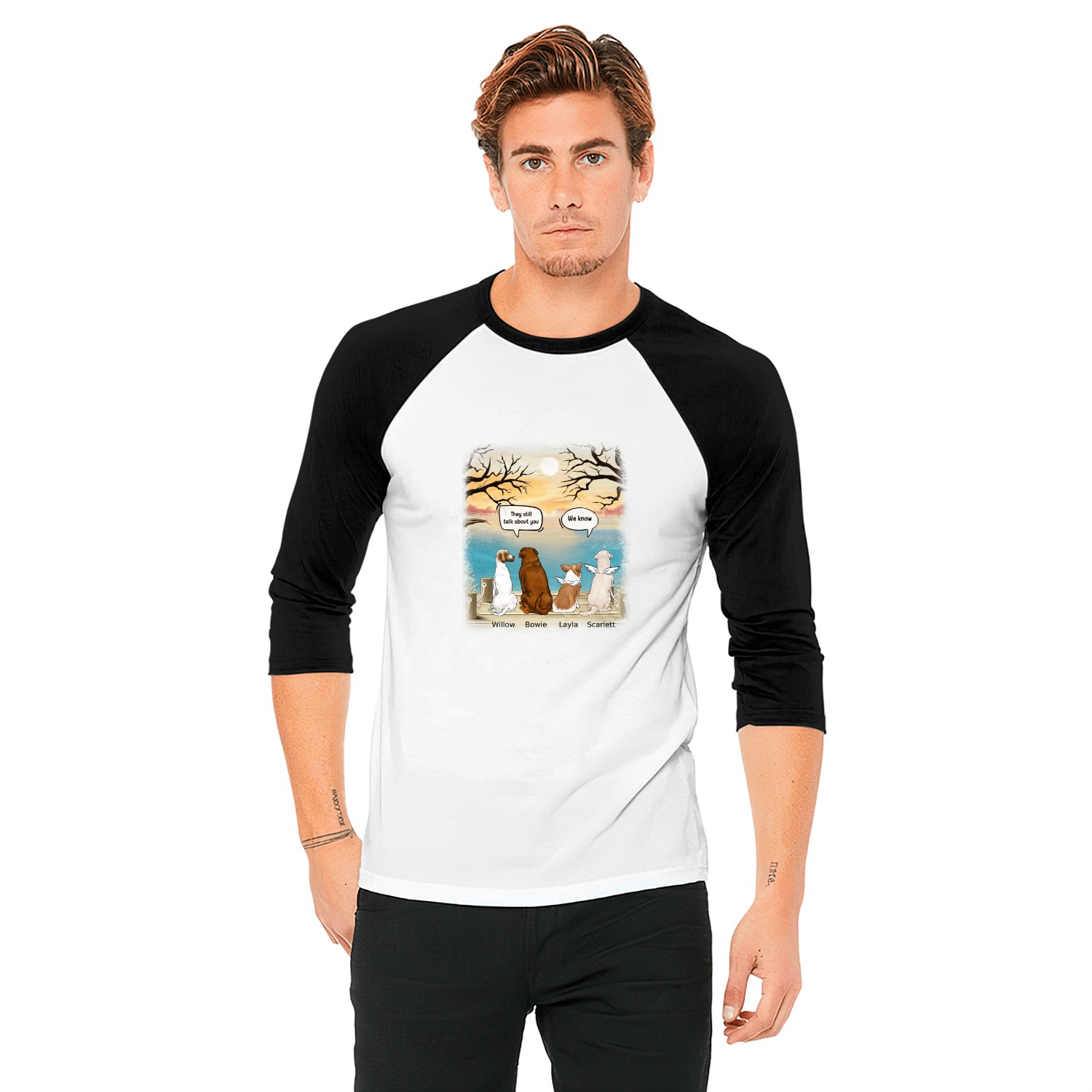 Personalized Dogs In Heaven Baseball Tees, Dog Lover Baseball Tees