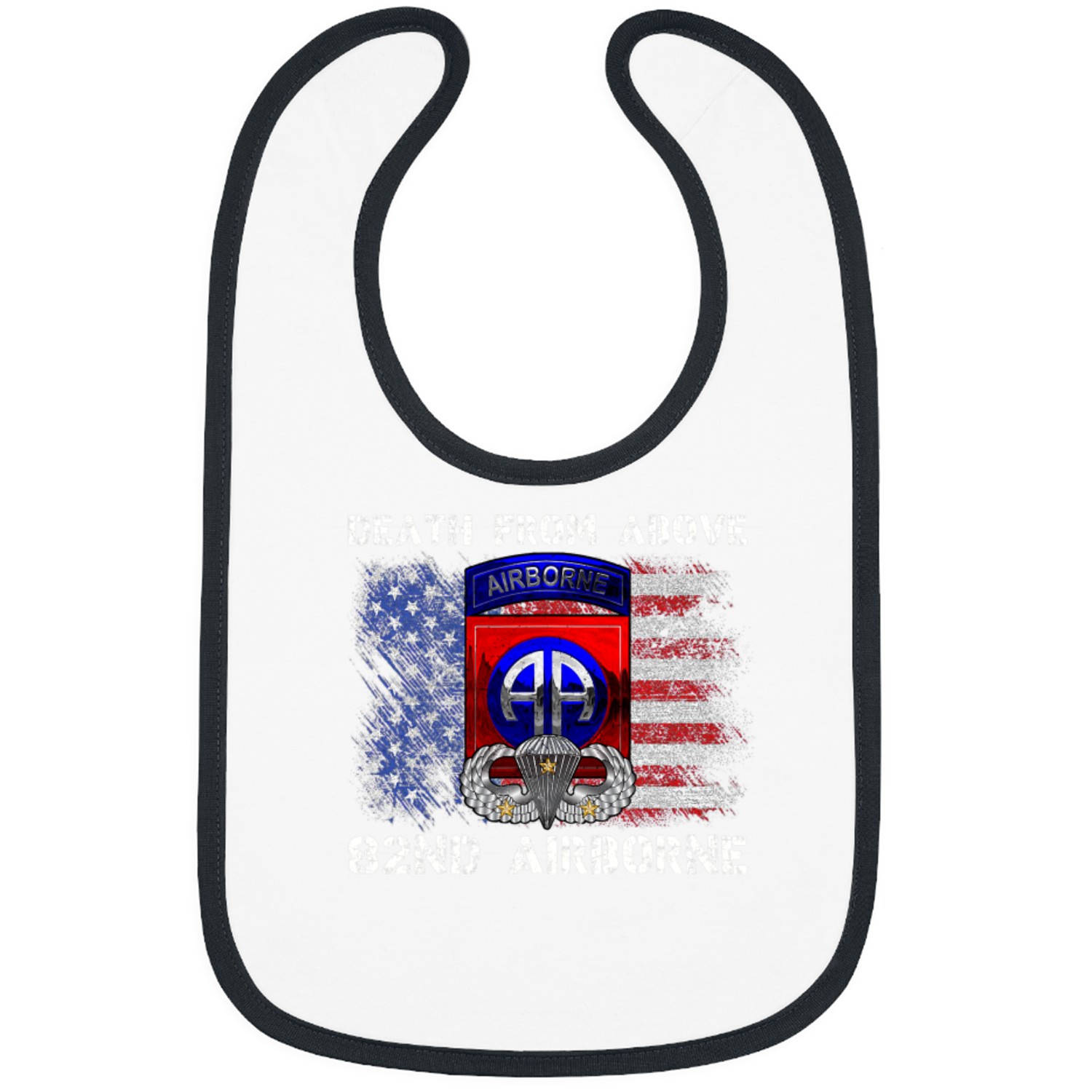 Death From Above 82nd Airborne Division Paratrooper Flag 1 Bibs