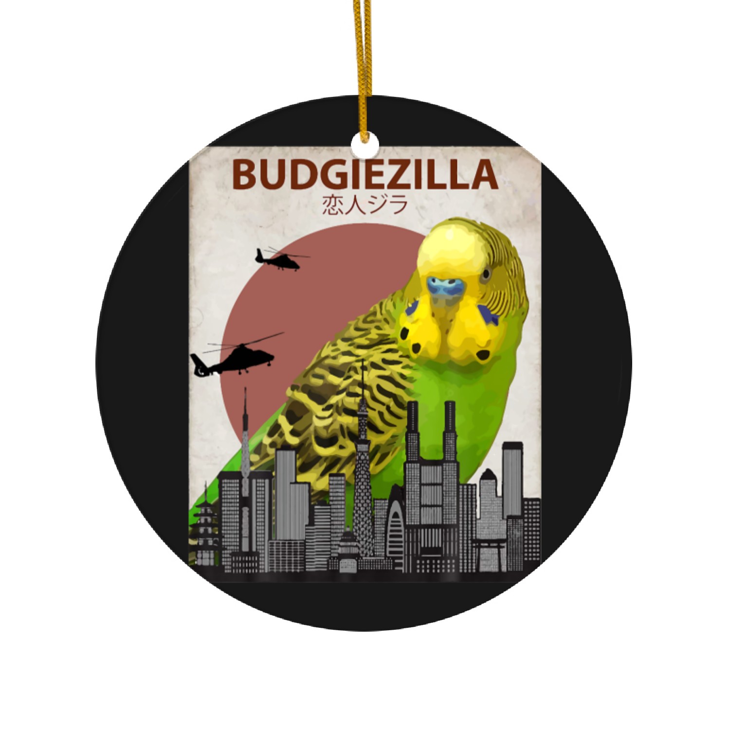 Budgiezilla Budgie Ceramic Ornaments