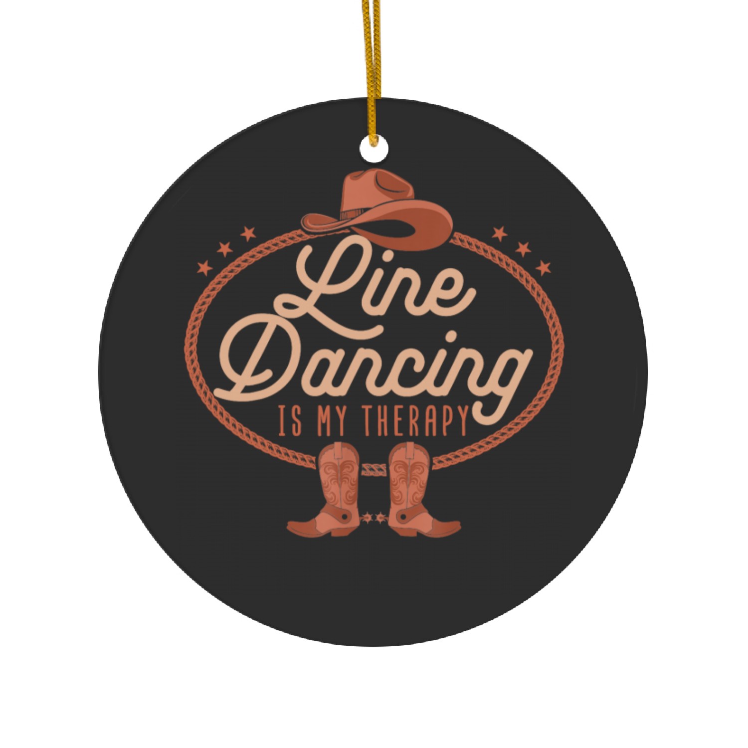 Line Dancing Is My Therapy Country Music Line Ceramic Ornaments