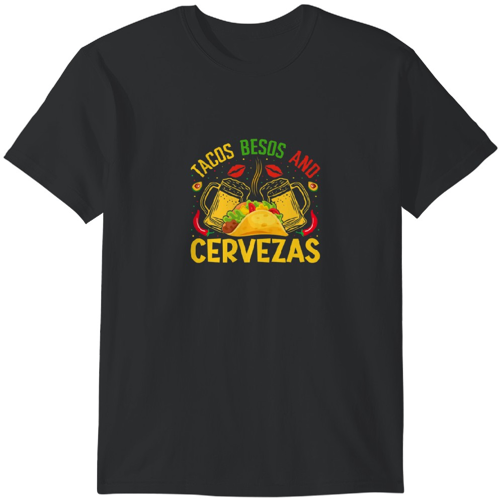 Tacos Besos And Ceervezas Cinco De Mayo Camisetas Clásicas