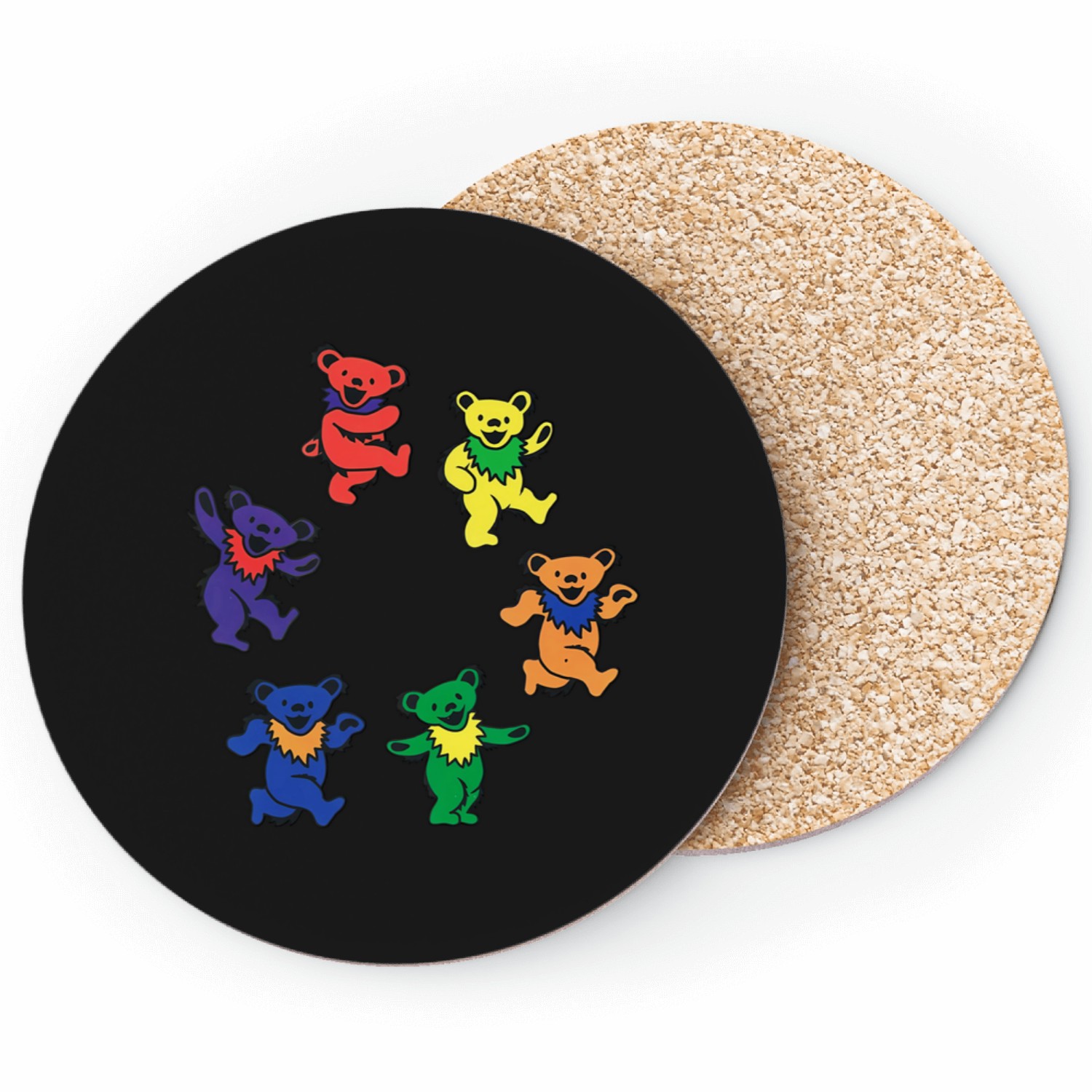 Grateful Happy Bear Dead Coasters