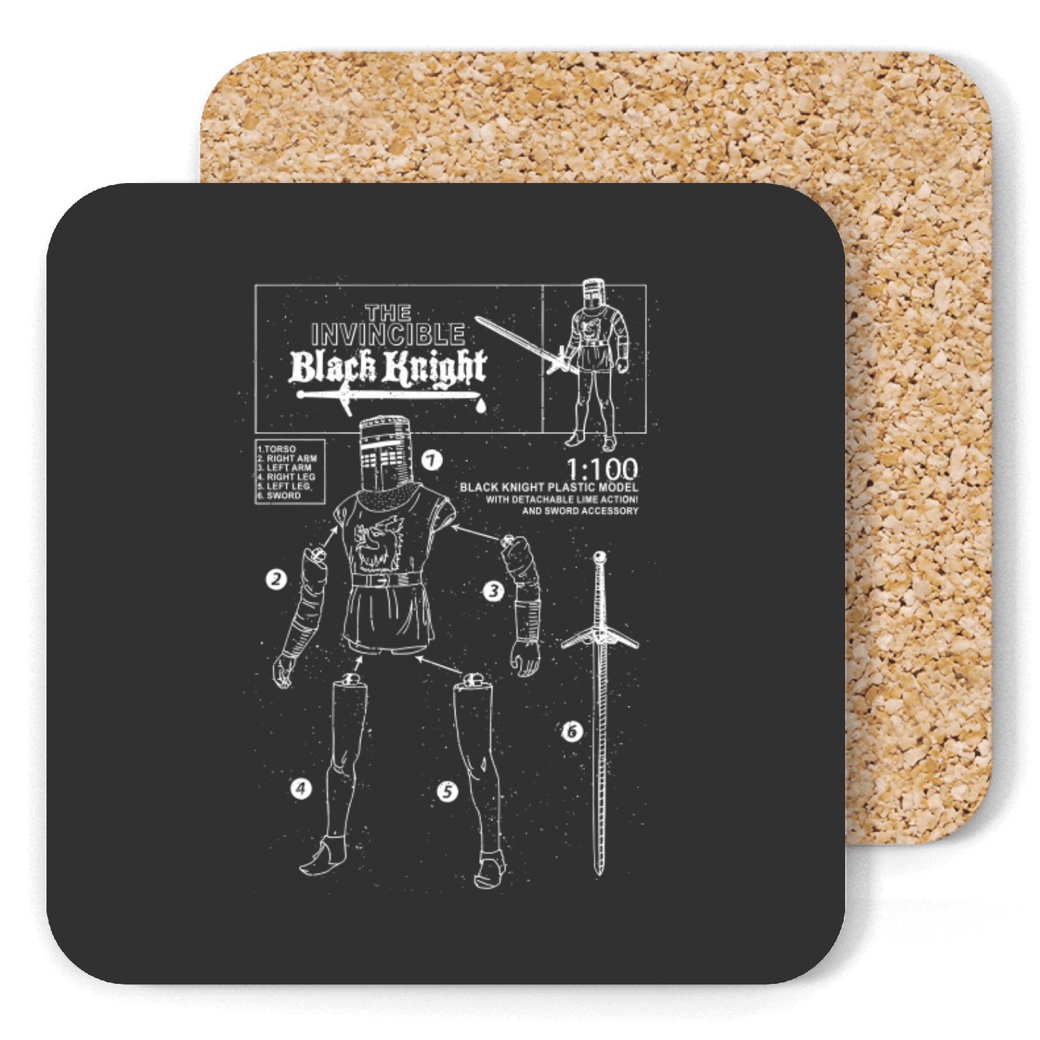 Monty Python Holy Grail  Coasters - The Invincible Black