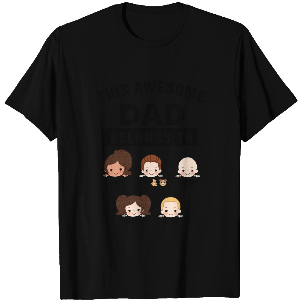 Discover Dad Belongs To Kids Dogs Cats Personalized Custom T-Shirts