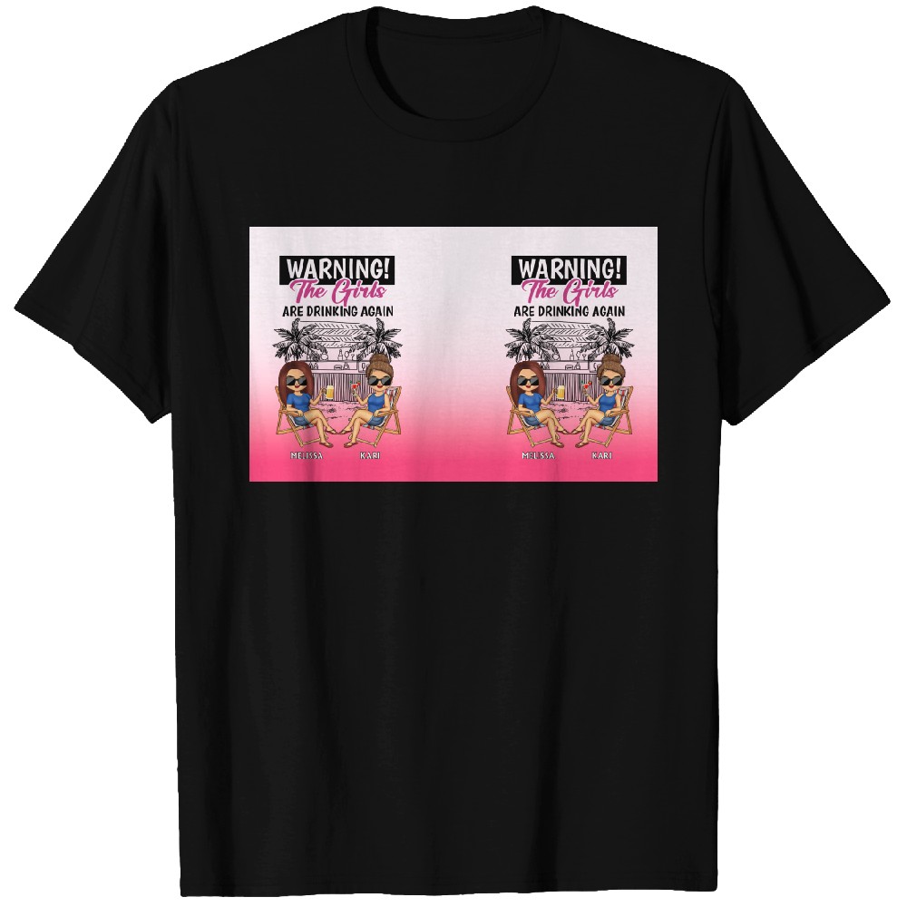 Discover Warning The Girls Are Drinking Again - Personalized Ombre Frosted Glass Cup Custom T-Shirts