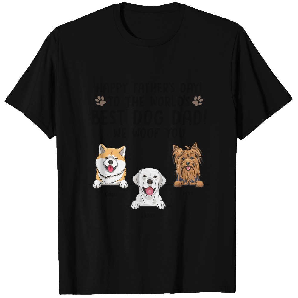 Discover Happy Father's Day To Best Dog Dad - Gift for Dad, Personalized Custom T-Shirts