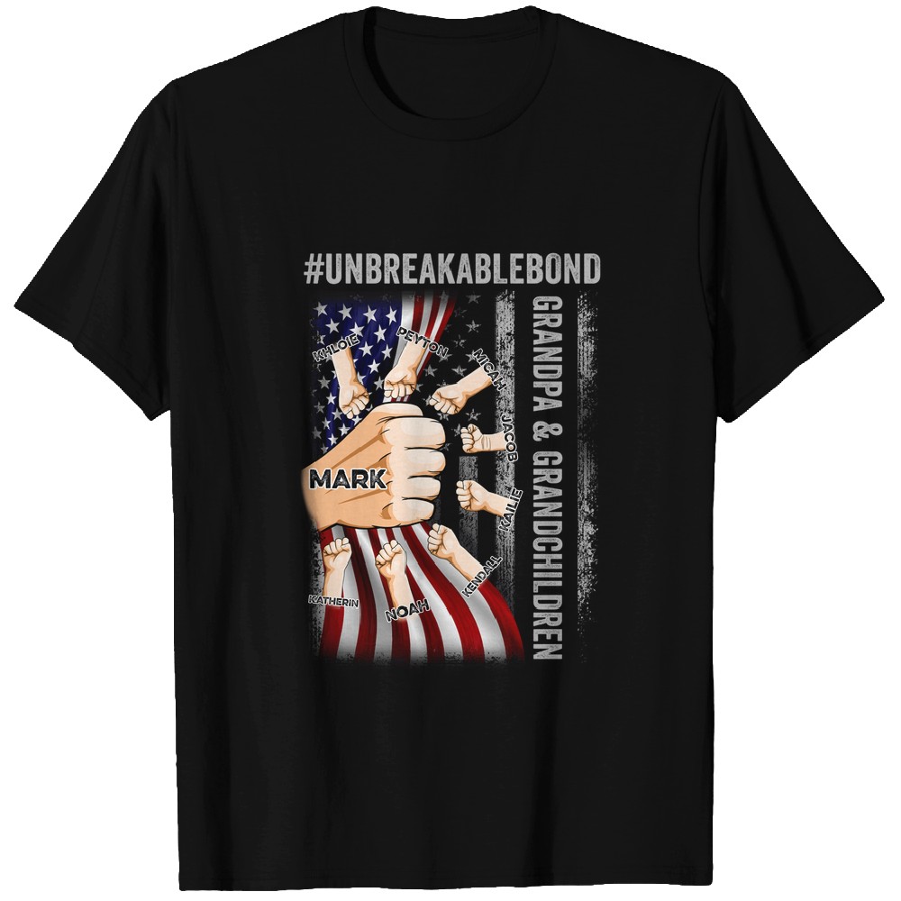 Discover Grandpa & Grandsons/Granddaughters Unbreakable Bond - Personalized Custom T-Shirts