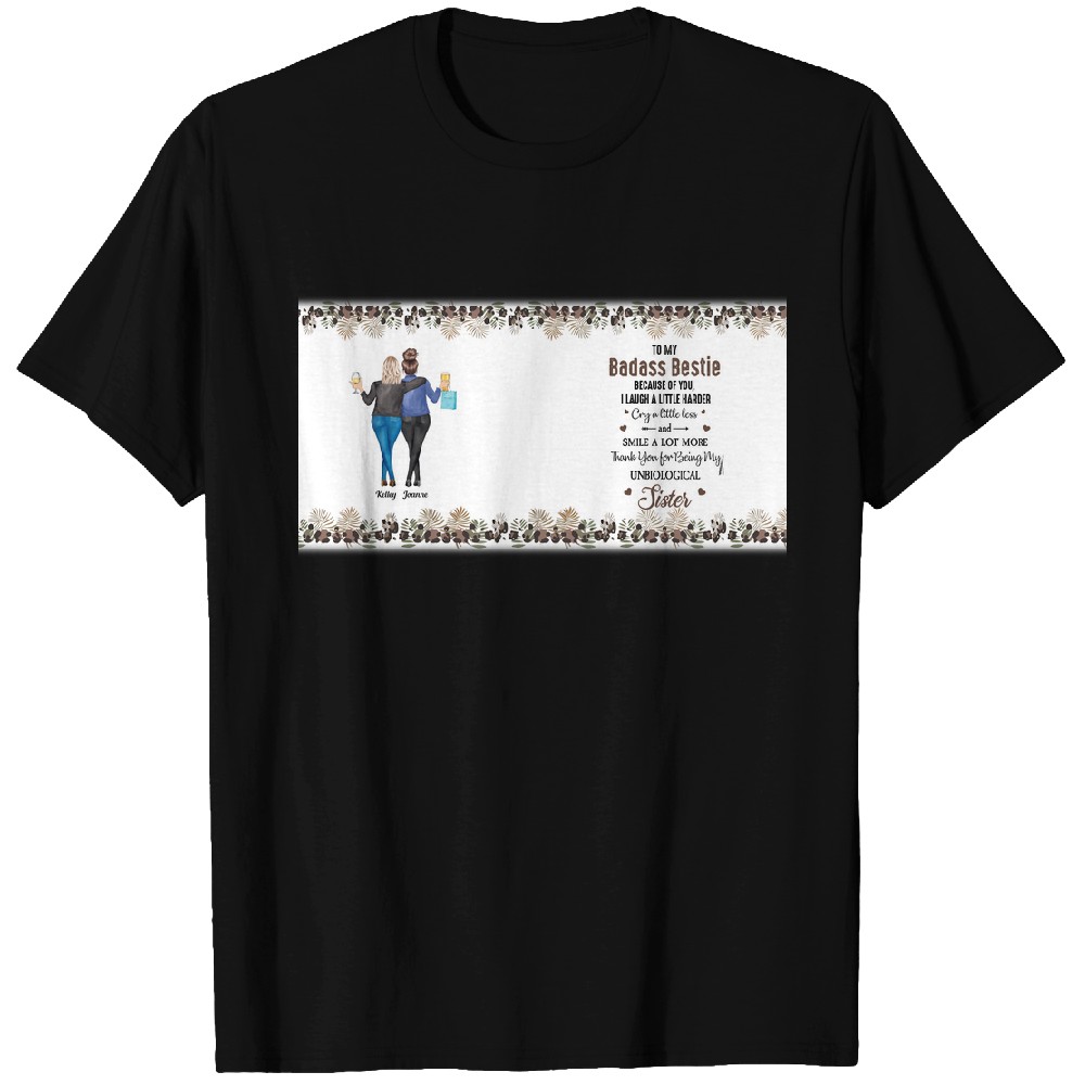 Discover Because Of You I Laugh A Little Harder Friendship - Personalized Clear Glass Cup Custom T-Shirts