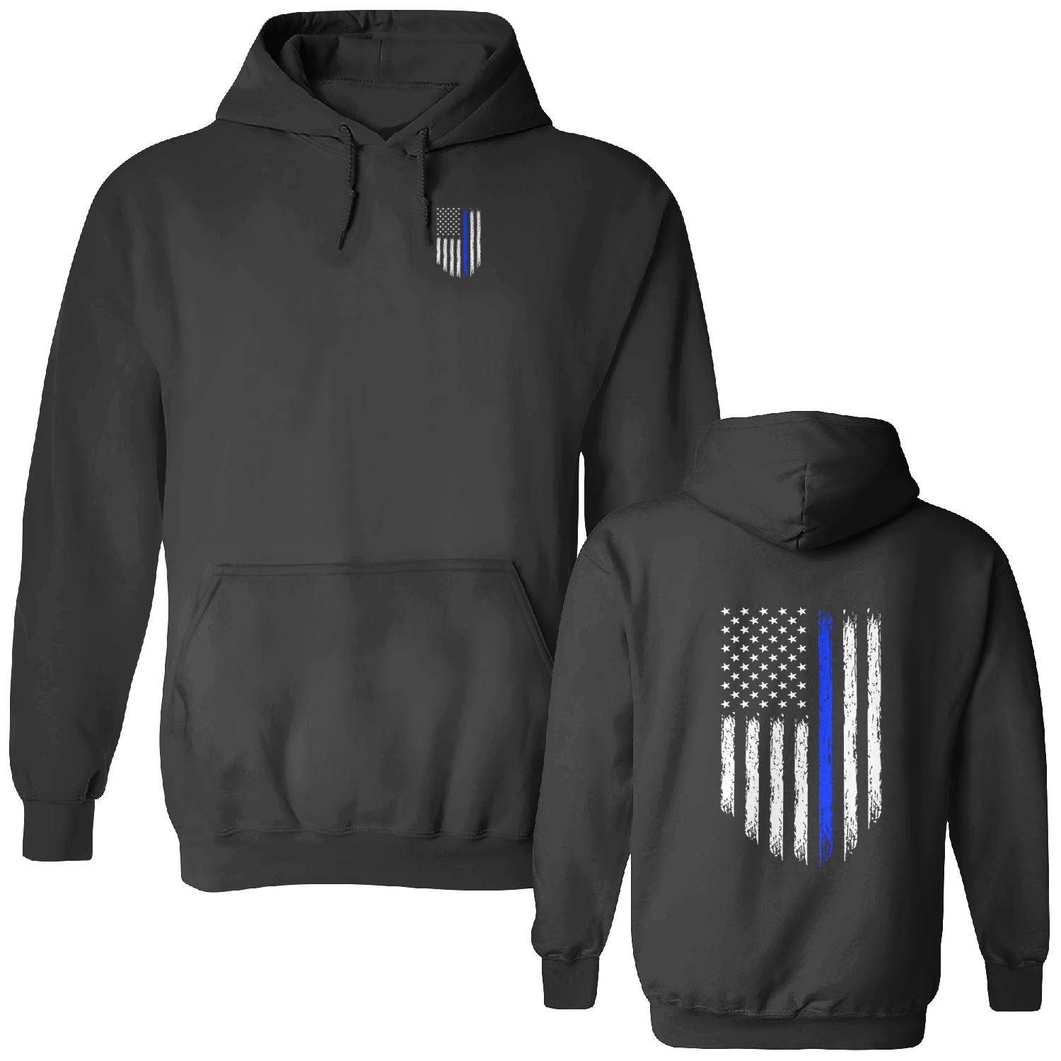 Thin Blue Line Usa Flag Police Men's Hoodie Sweatshirt