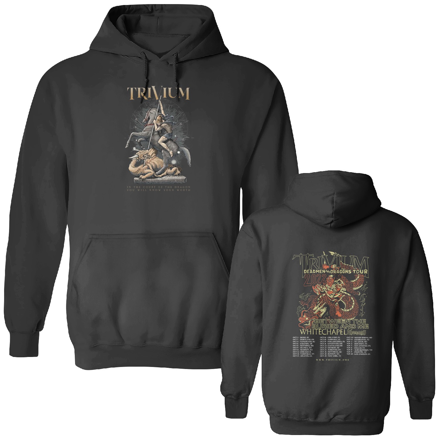 Trivium Deadmen And Dragons World Tour Hoodie
