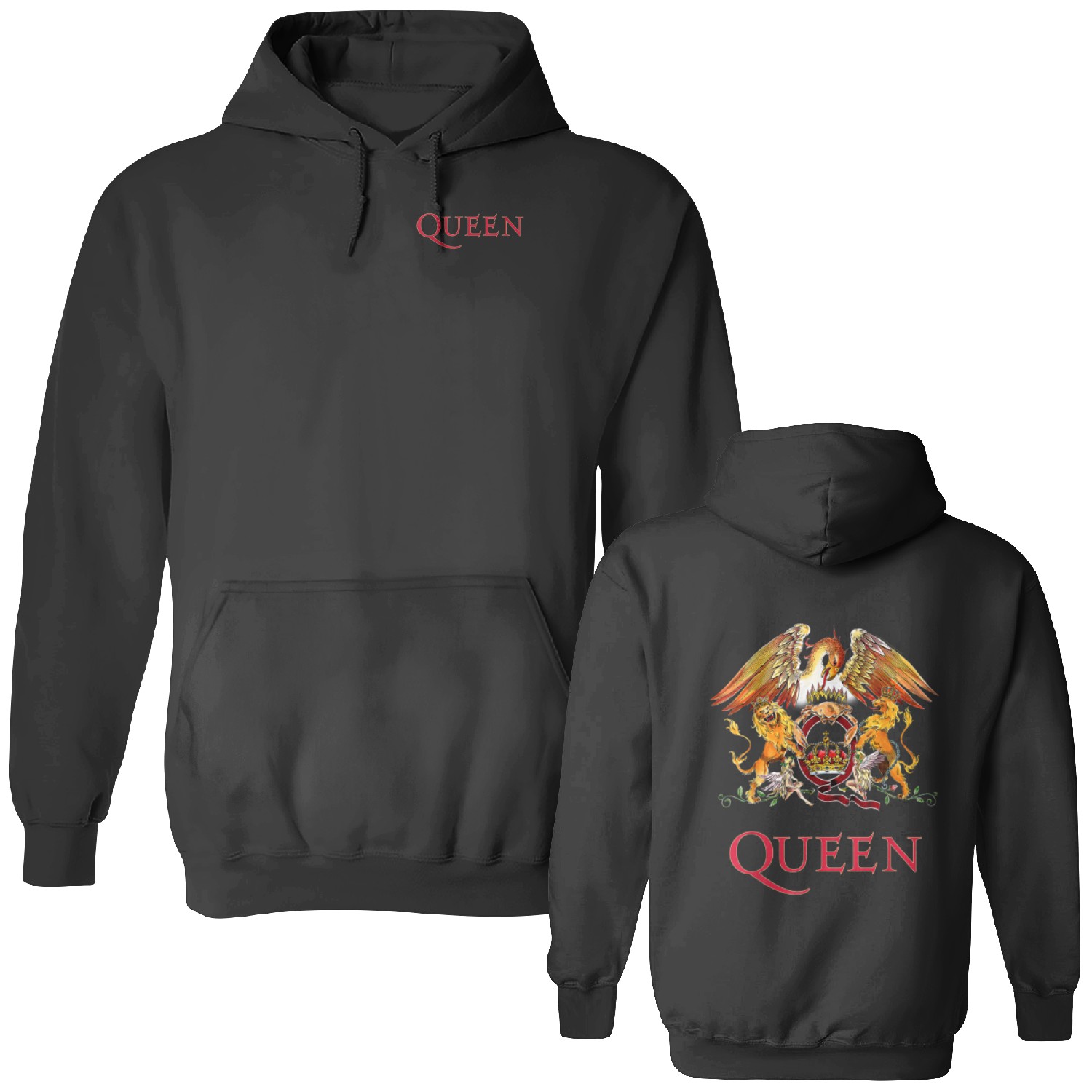 Queen Unisex Zipped Hoodie: Classic Crest