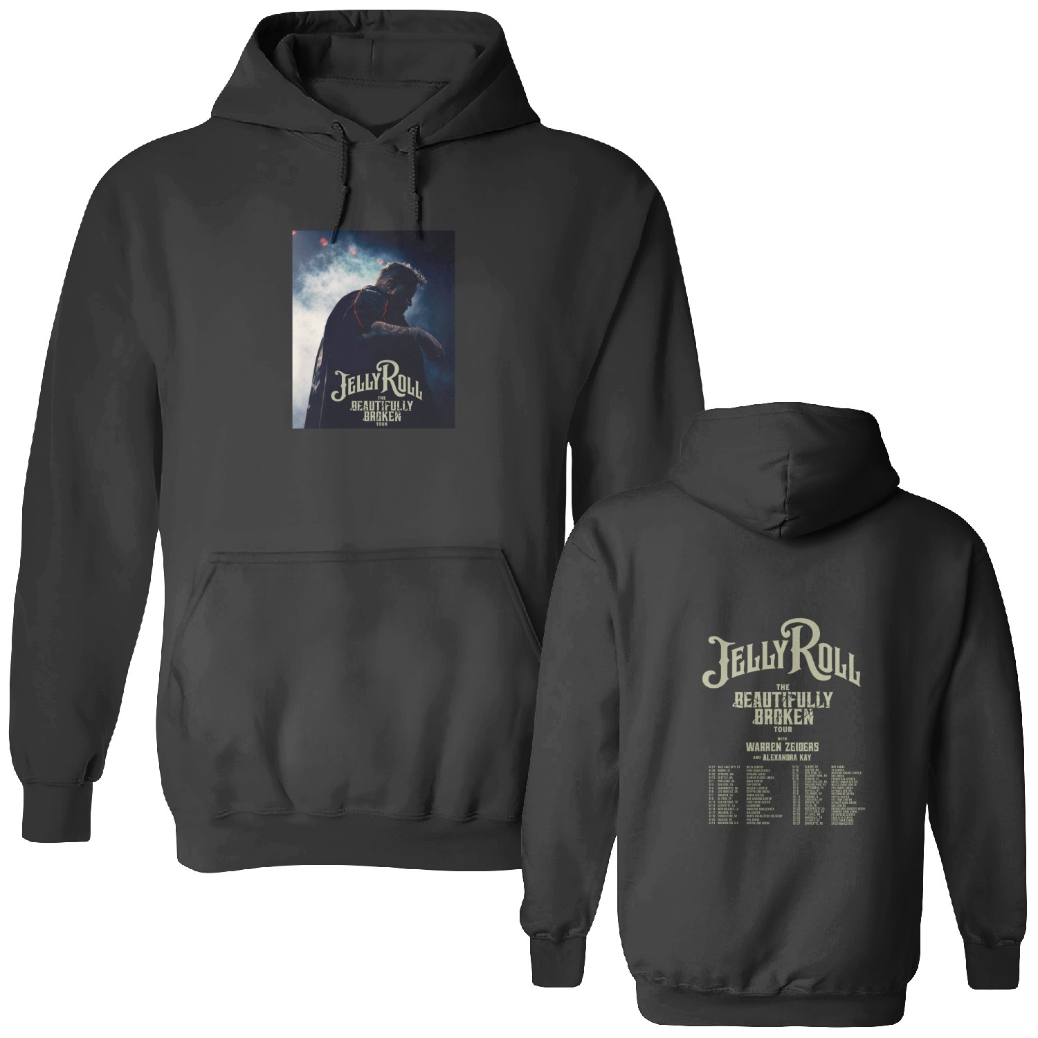 Jelly Roll Tour 2024, Graphic Double Sided Hoodies