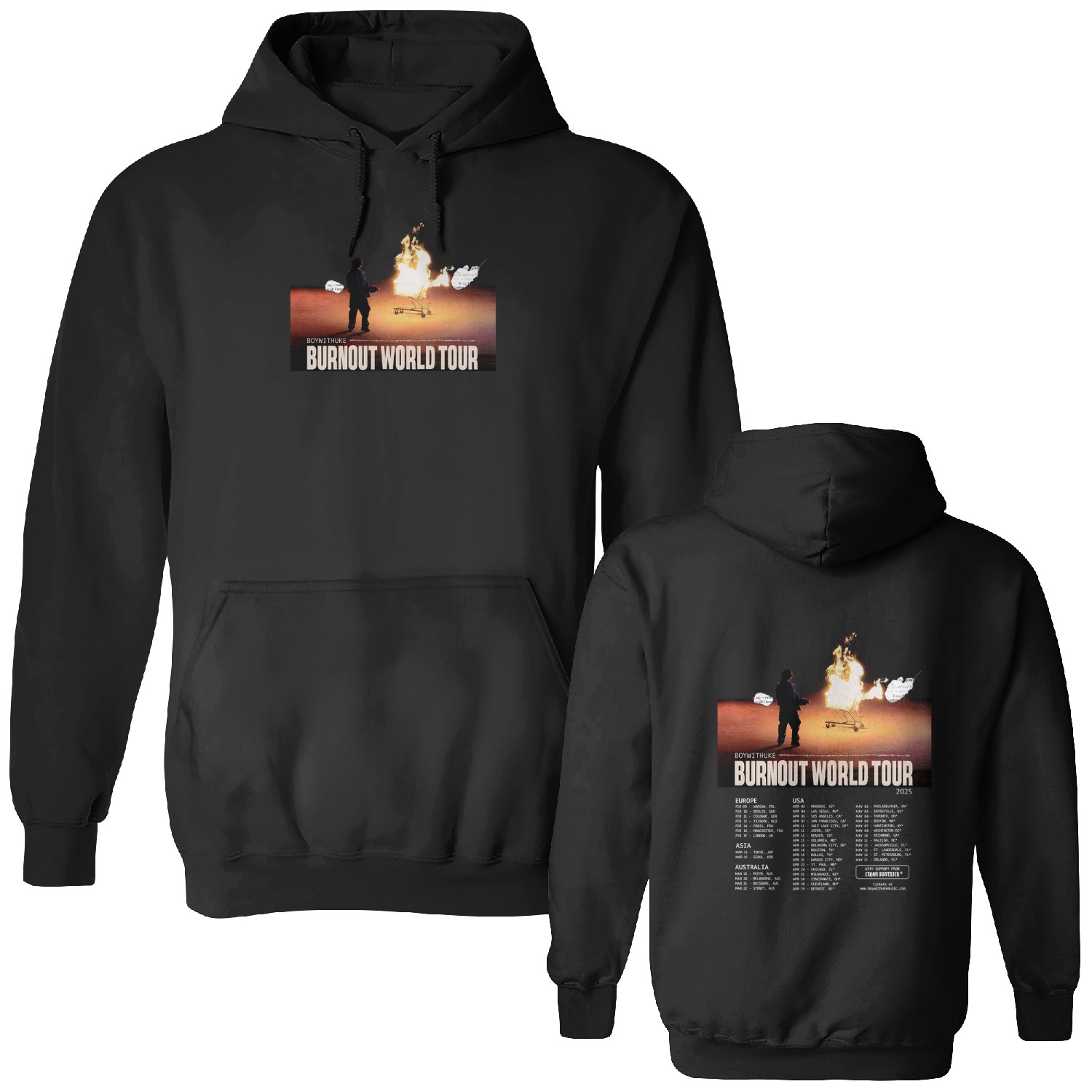 Boywithuke Burnout World Tour 2025 Hoodies