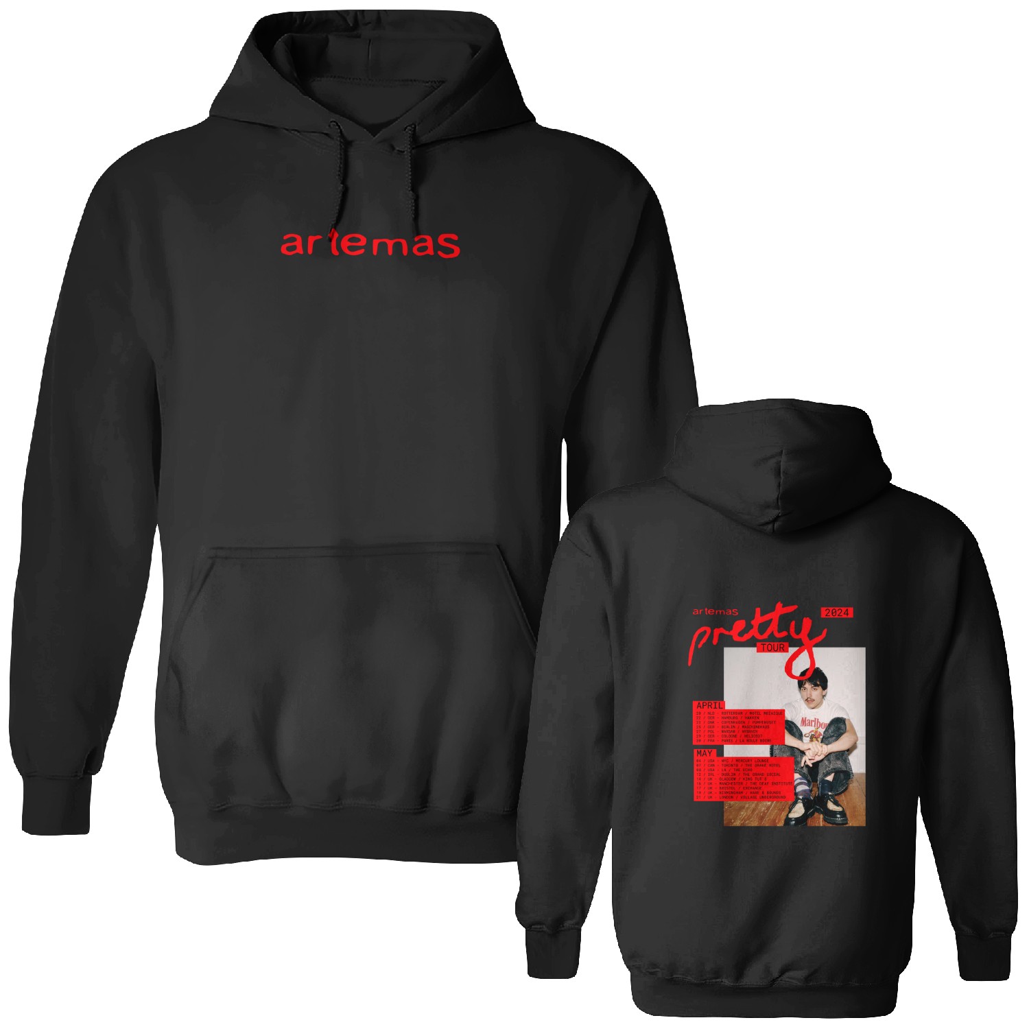 2 Sided Hoodie, Artemas Pretty 2024 Tour Hoodie, Shirt Us