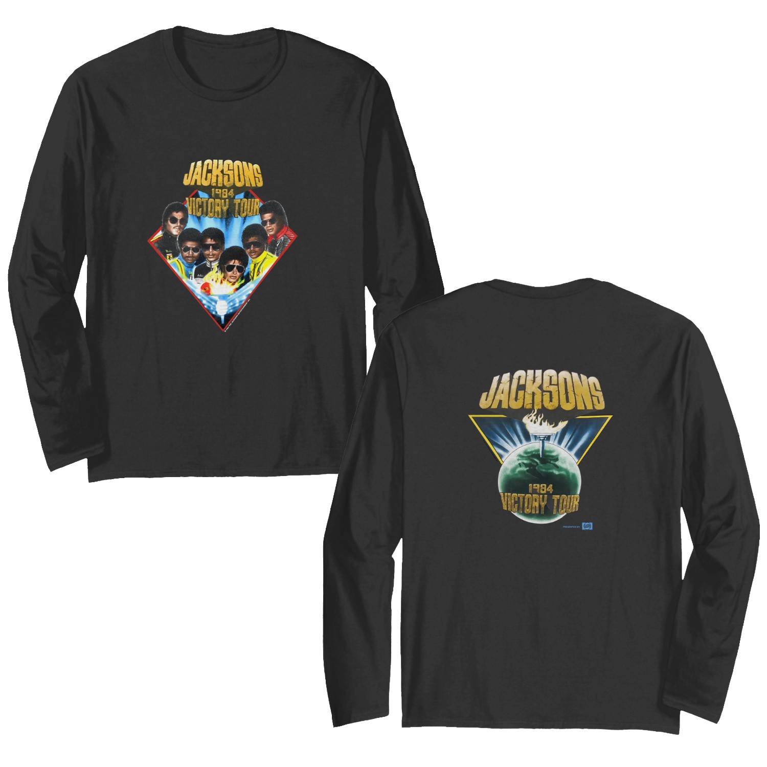 Jacksons Victory Tour 1984 Double Sided Long Sleeves