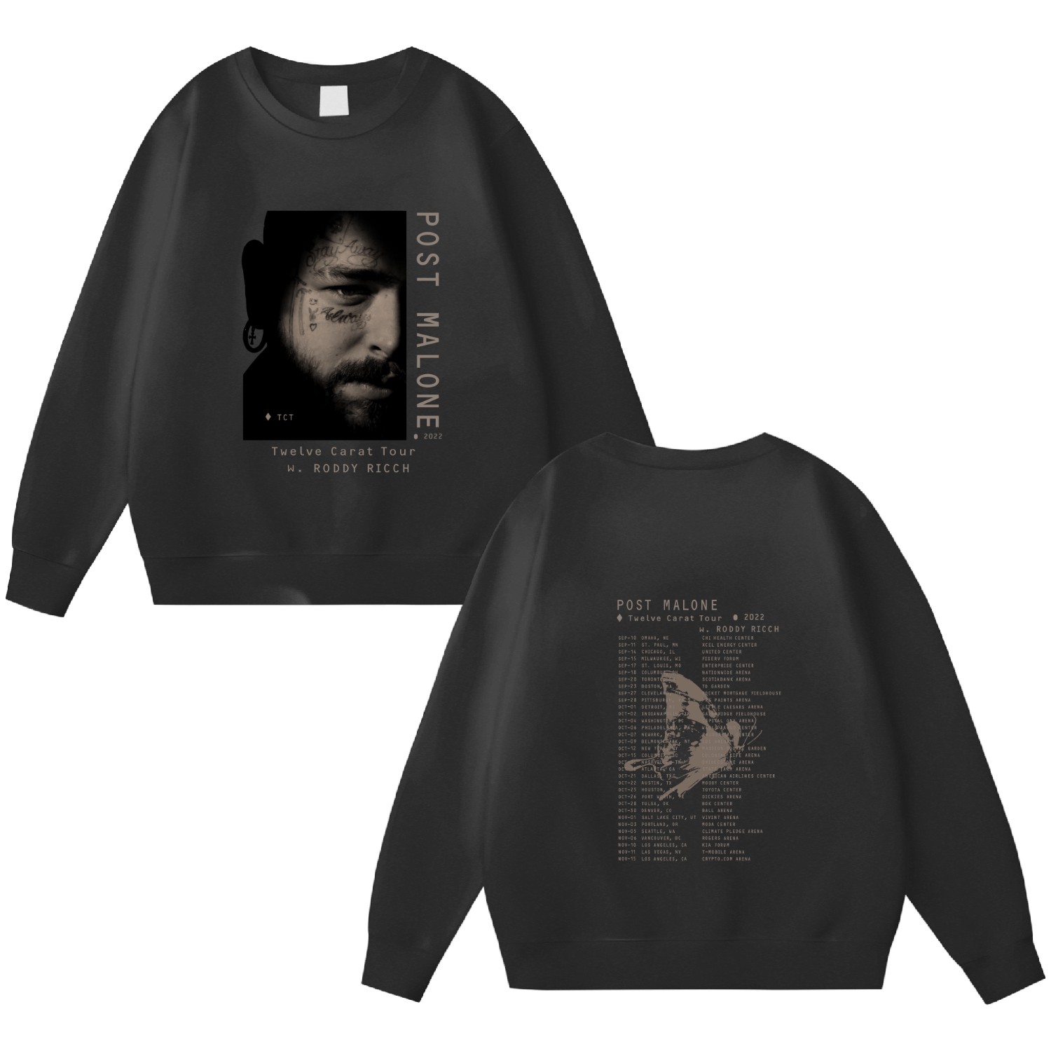 Post Malone Vintage Shirt, Post Malone Twelve Carat 2022 Tour Sweatshirt