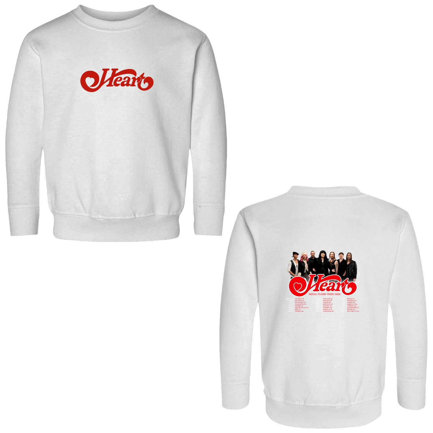 2025 Heart Band Royal Flush Tour Double Sided Sweatshirts, Rock Band Heart 2025 Tour Double Sided Sweatshirts, Heart Band Fan Gift, Heart Band Merch, Heart Band Graphic Double Sided Sweatshirts
