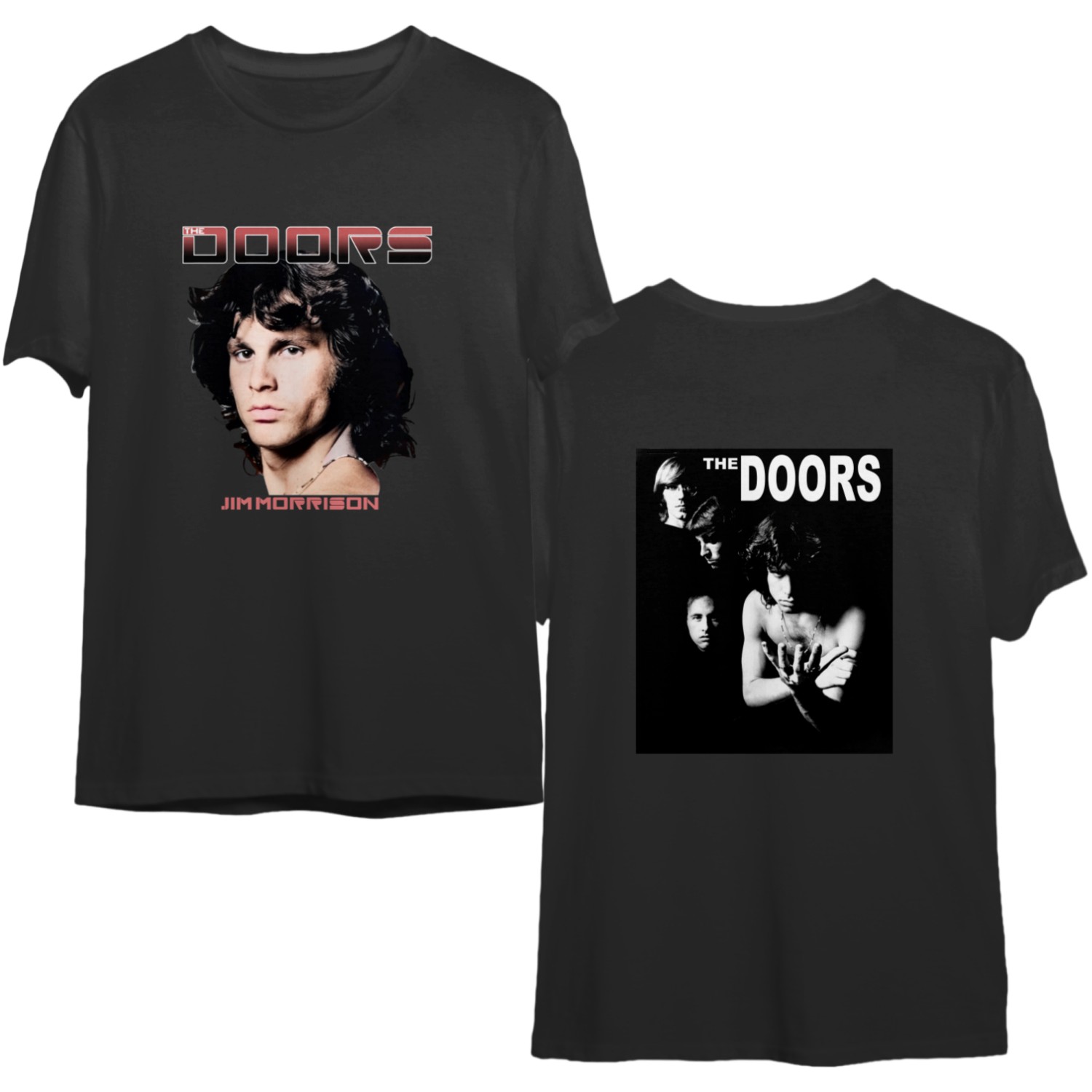 Vintage The Doors Merch T-shirt Jim Morrison Double Side Rare 80s
