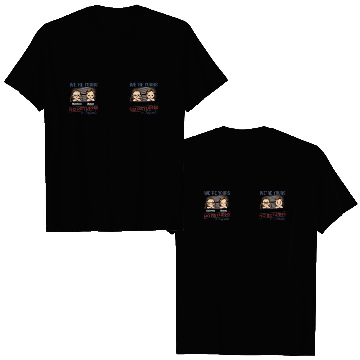 Discover No Returns Or Refunds Chibi Grandkids Custom Funny Gift For Family Personalized Mug Double Sided T-Shirts