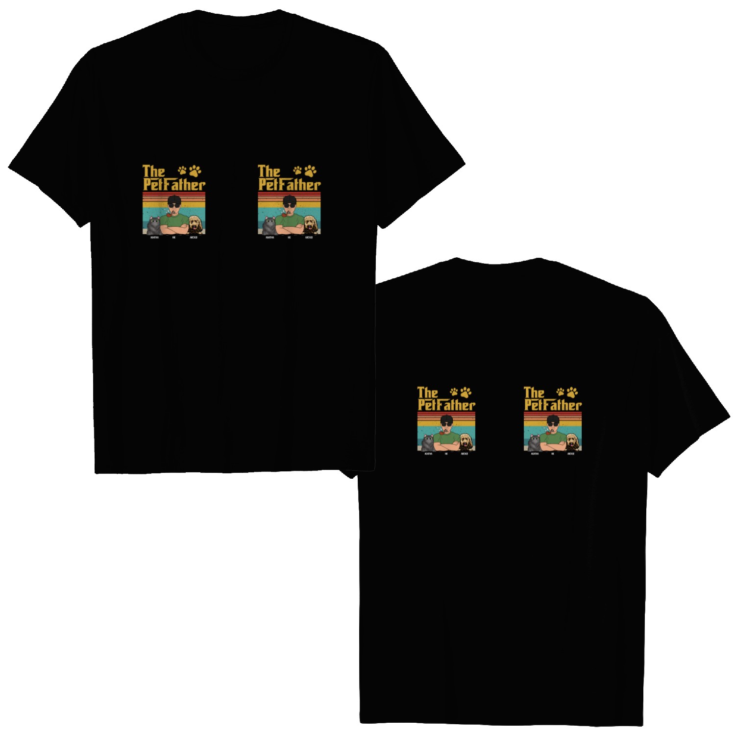 Discover The Dog Father Custom Gift For Dad Dog Lovers Personalized Mug Double Sided T-Shirts