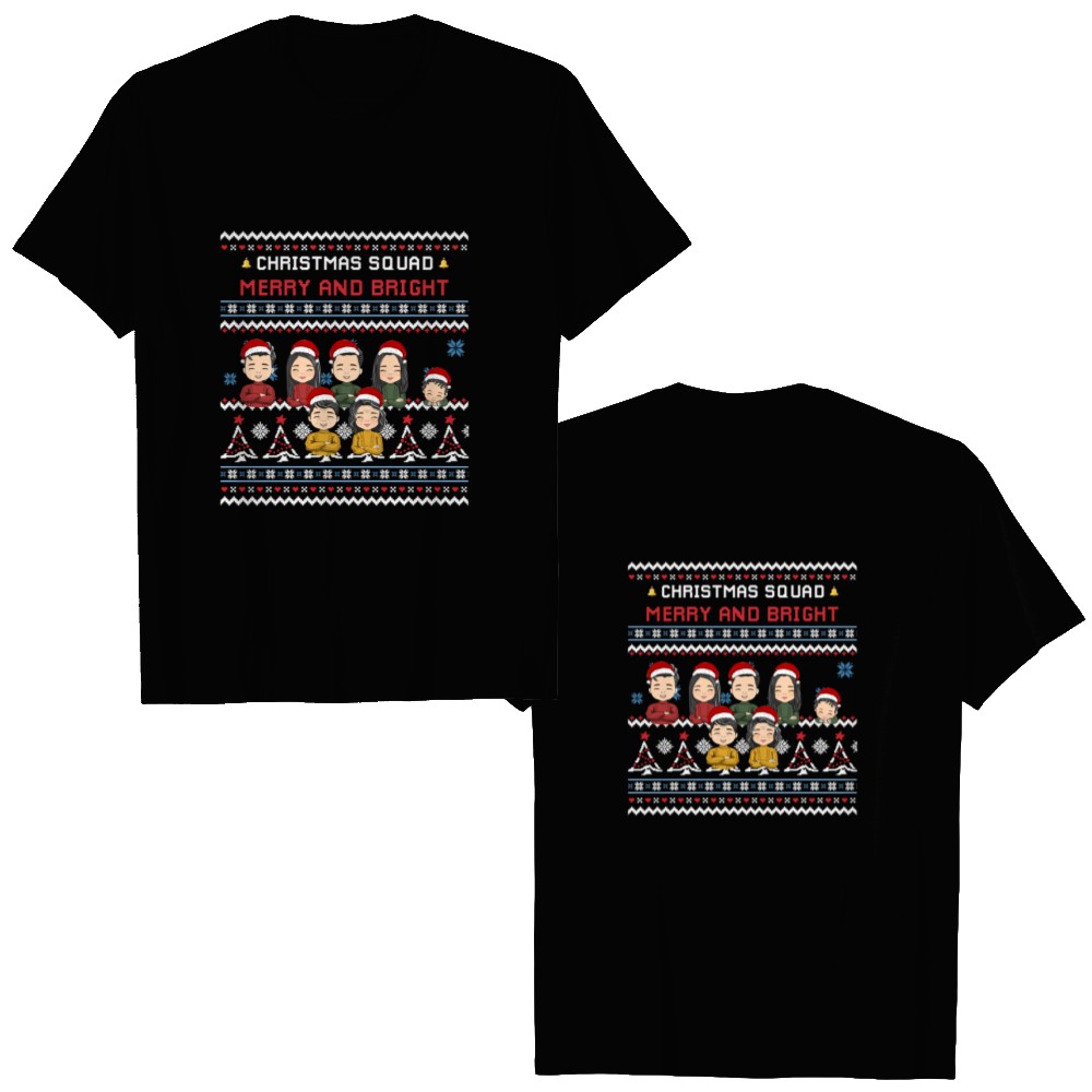 Discover Family Squad - Personalized Custom Unisex Double Sided T-Shirts