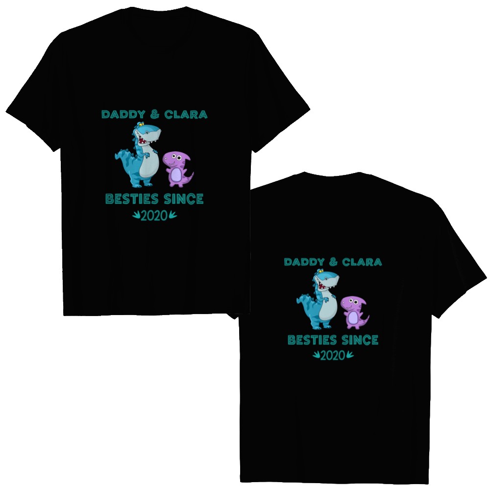 Discover Dinosaur Daddy And Kids Besties Since Personalized Double Sided T-Shirts
