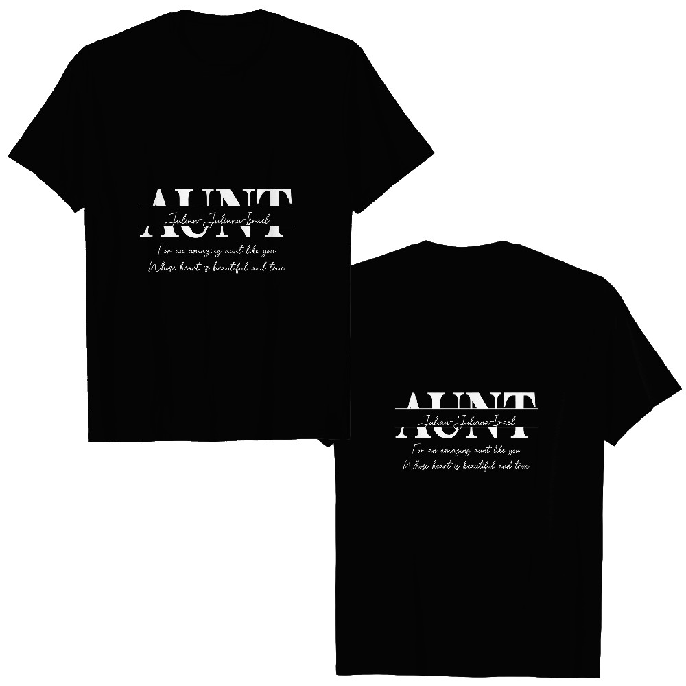 Discover For An Amazing Aunt Like You - Personalized Flower Shadow Box Double Sided T-Shirts