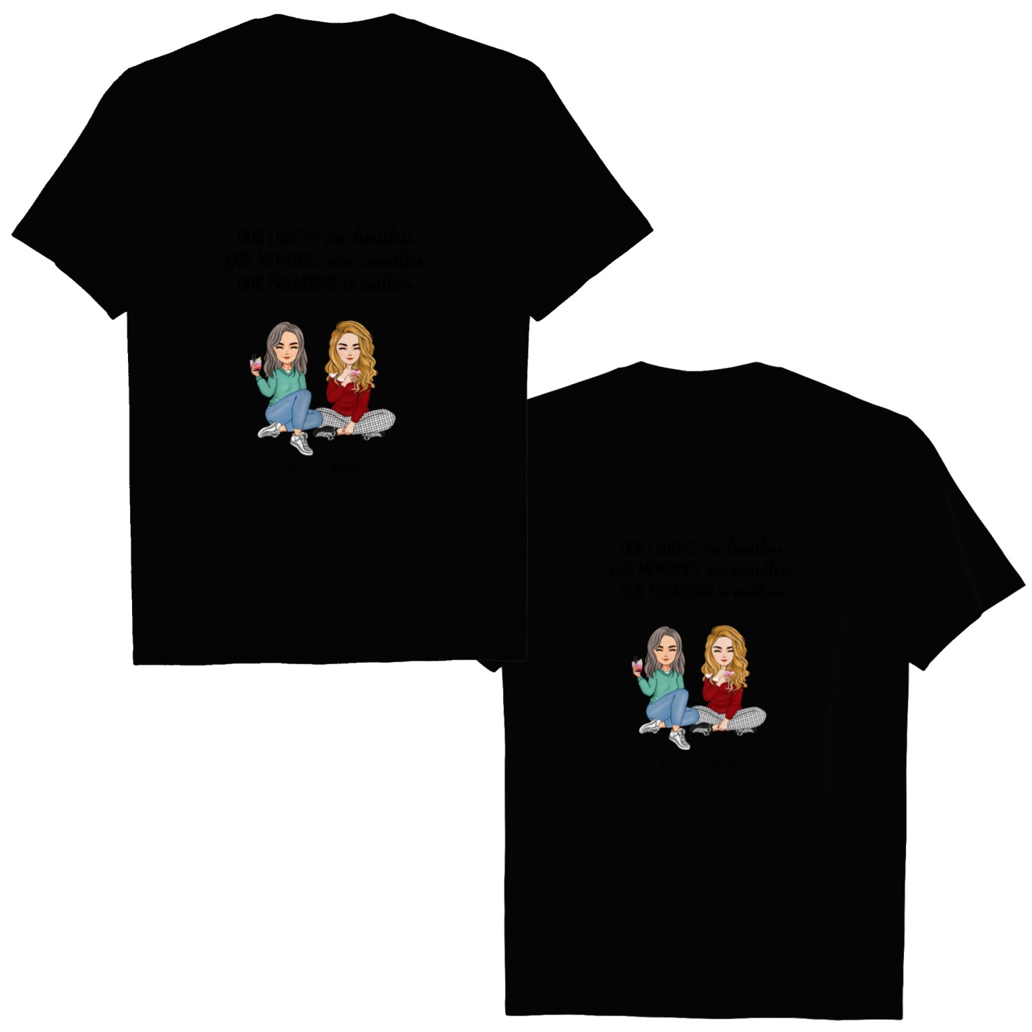 Discover Friends - Our Friendship Is Endless - Personalized Mug Double Sided T-Shirts