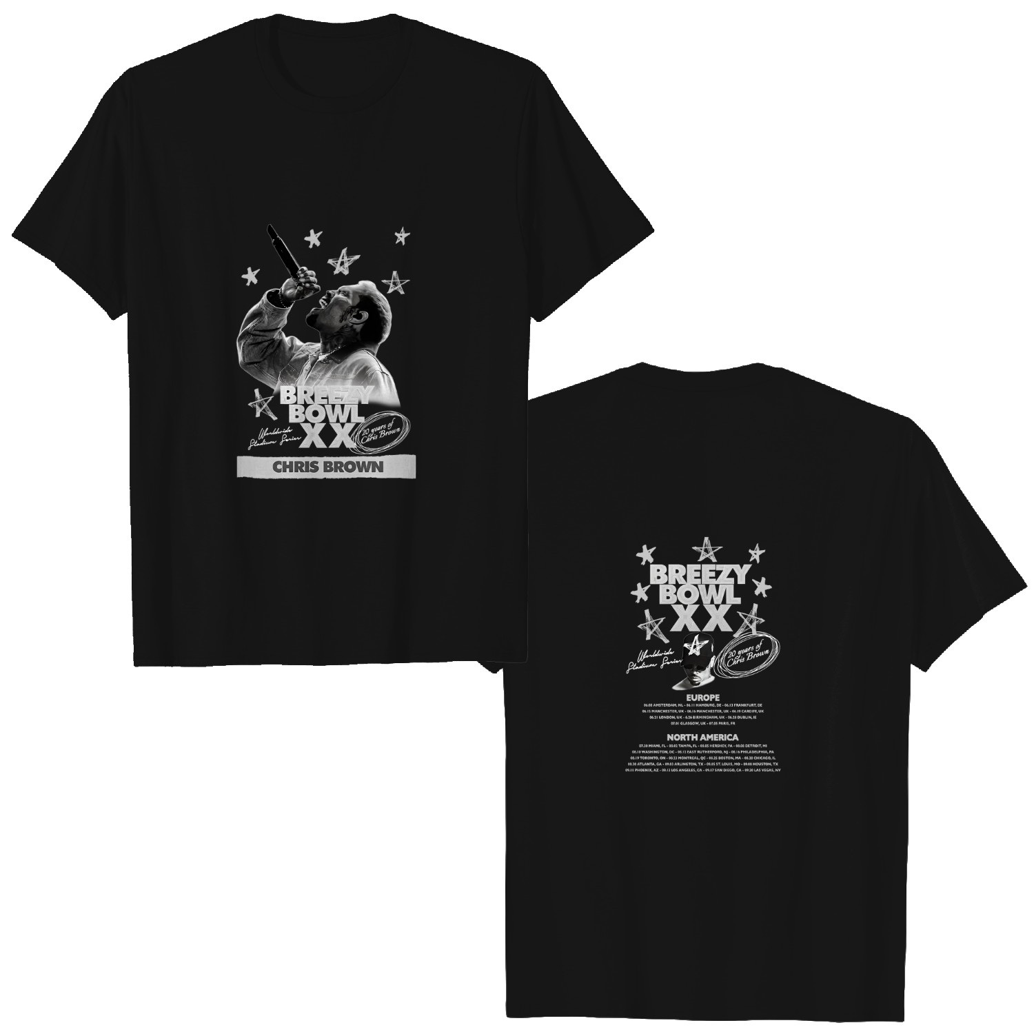 Breezy Bowl Xx 2025 Signature Tour Music T-shirt Gift For Fan