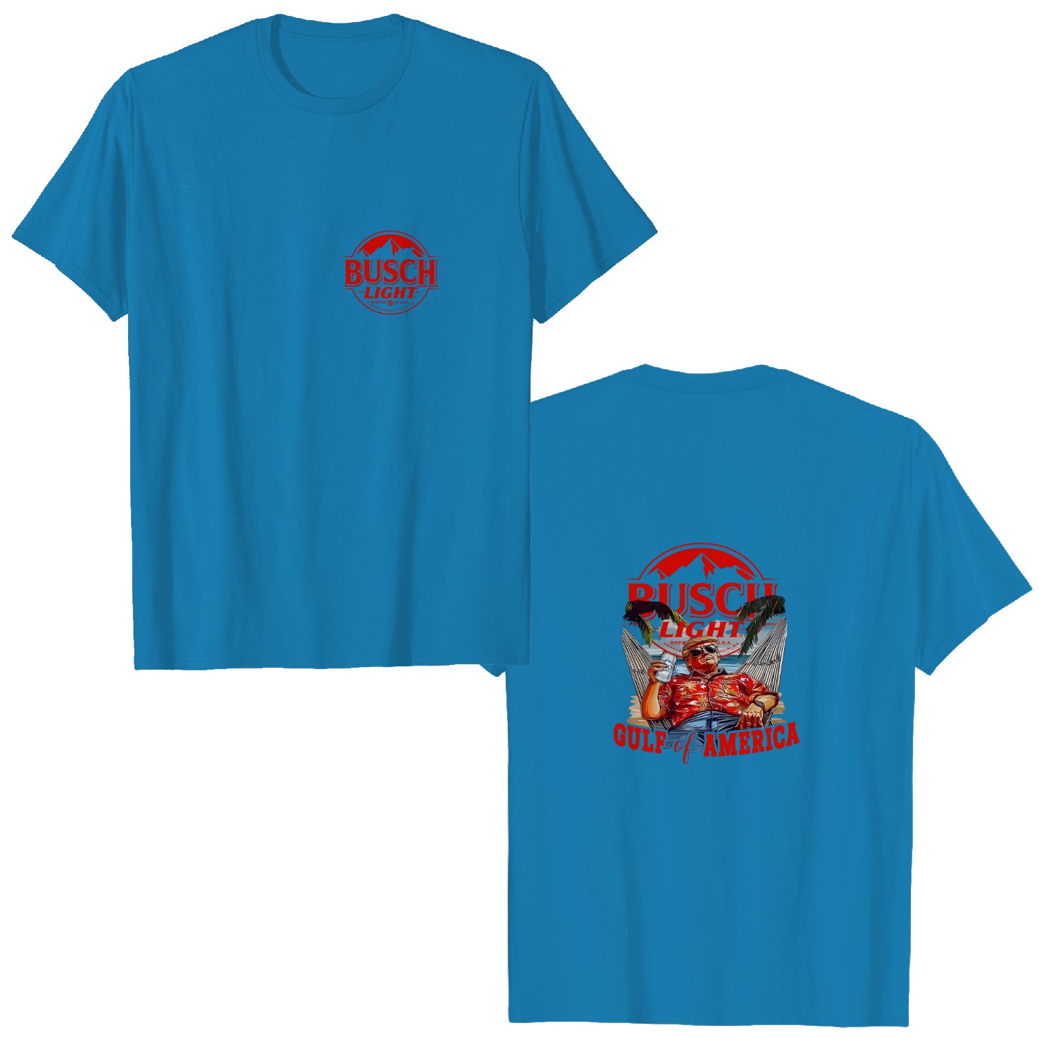 Light Beer T-shirt Gulf Of America Beer Tee 2 Side Printed