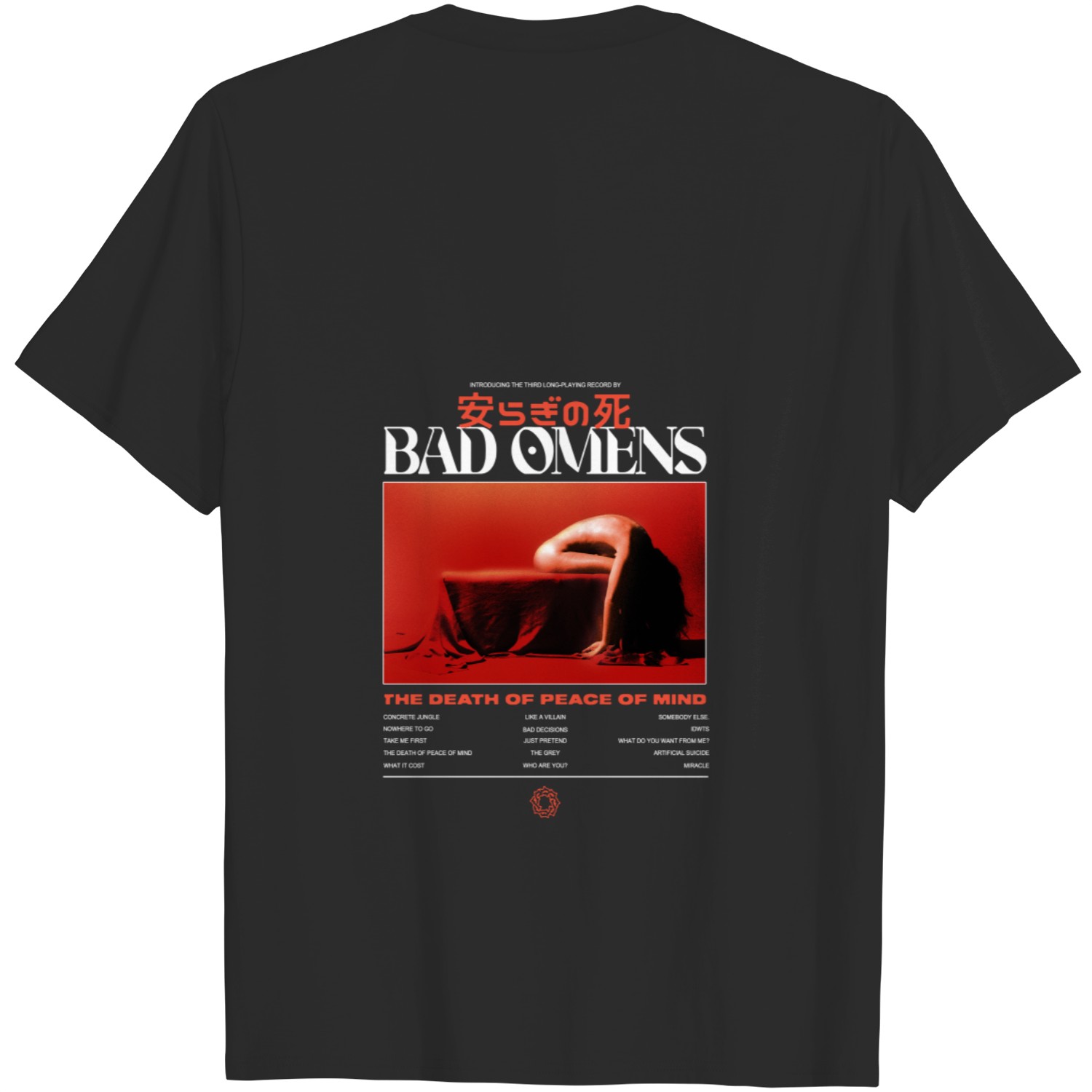 2 Sided Like A Villain Bad Omens T-Shirt Band Track List 2023