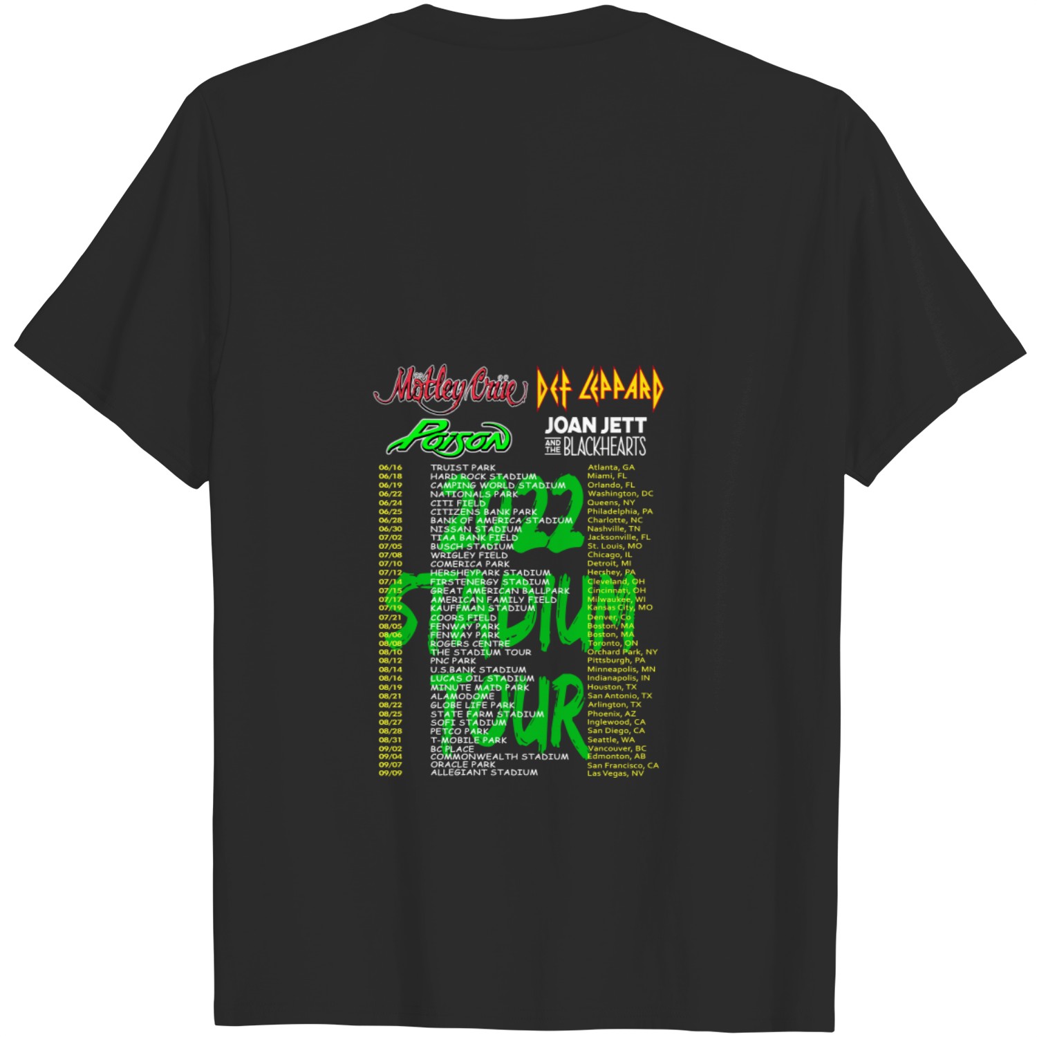 Def Leppard Rock Band World Tour 2022 Shirt