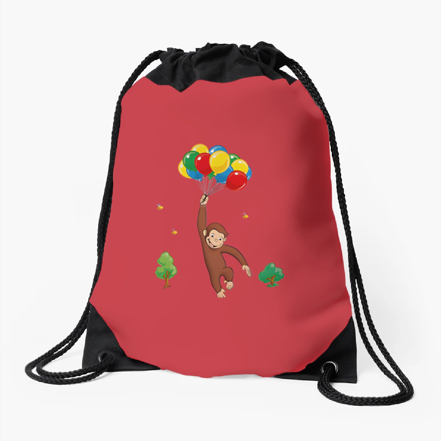 Balloon - Curious George Drawstring Bags