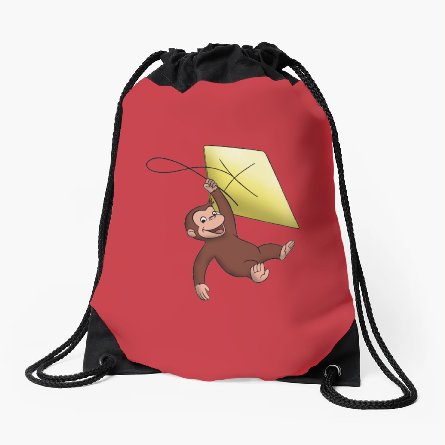 Curious George Sticker Drawstring Bags