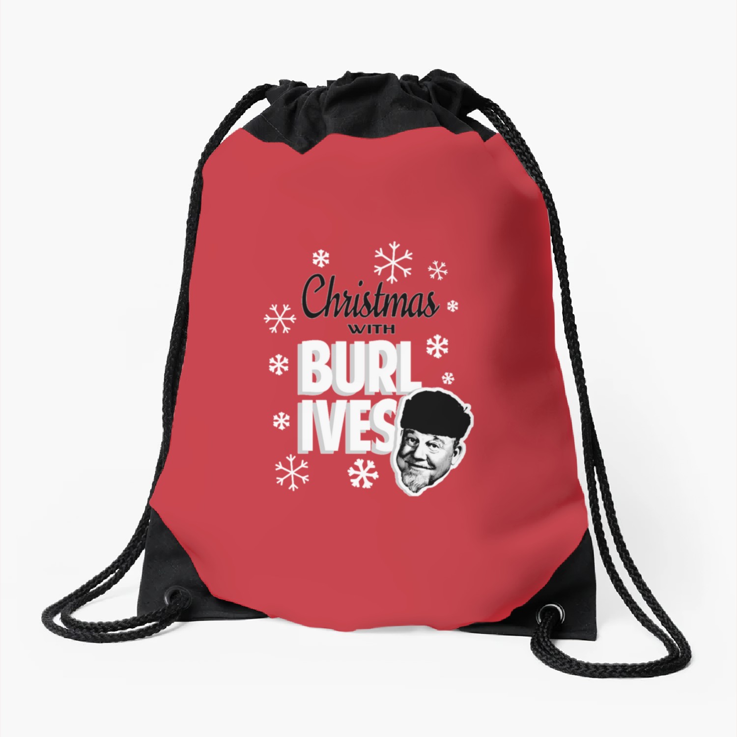 Christmas-with-burl-ives Drawstring Bags
