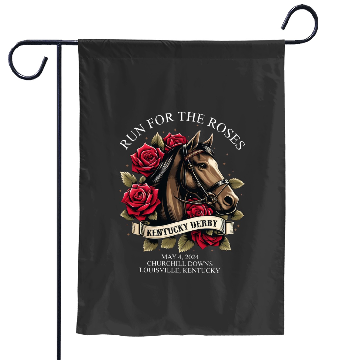 Kentucky Derby 150th Anniversary Garden Flags, Kentucky Derby Horse Racing Garden Flags