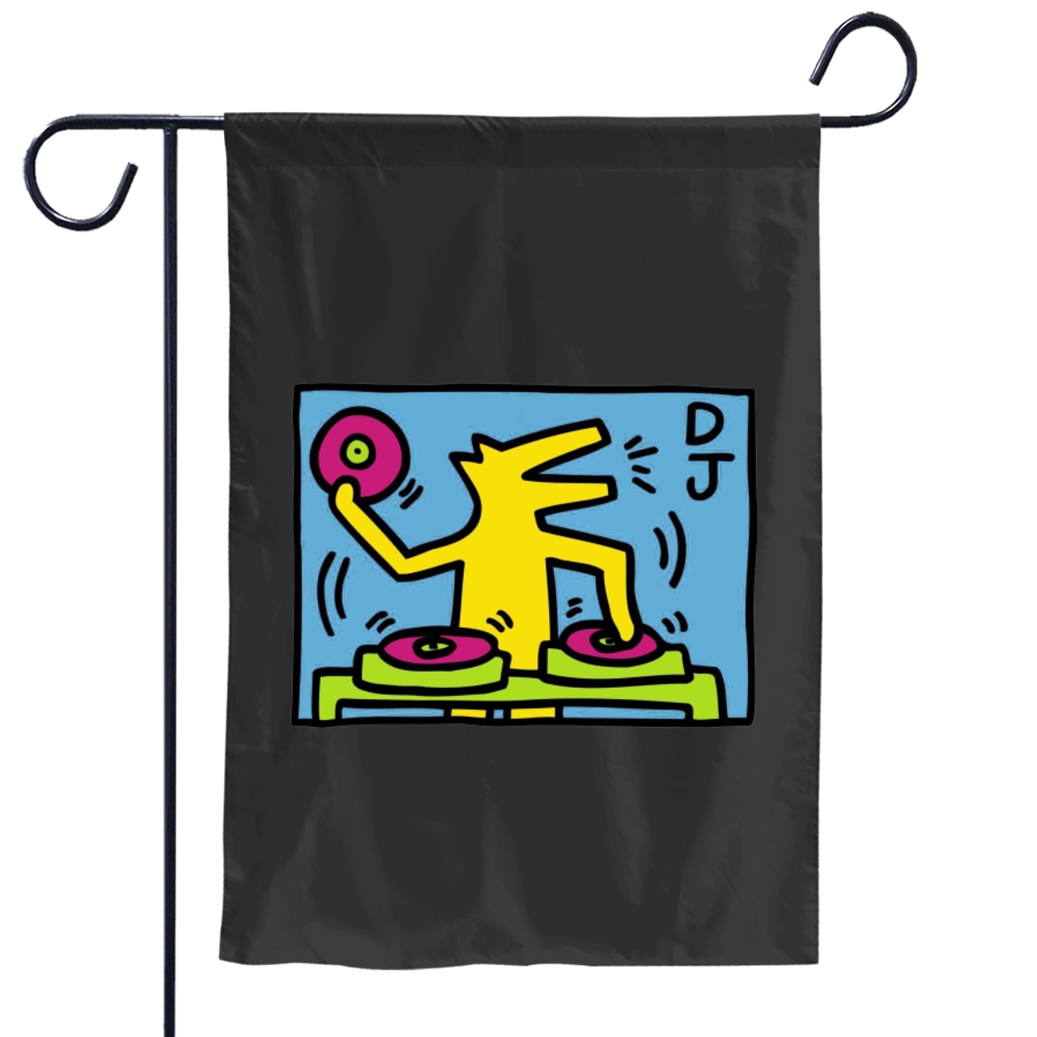 Keith Haring Dj Trap - Keith Haring Dj Trap Garden Flags