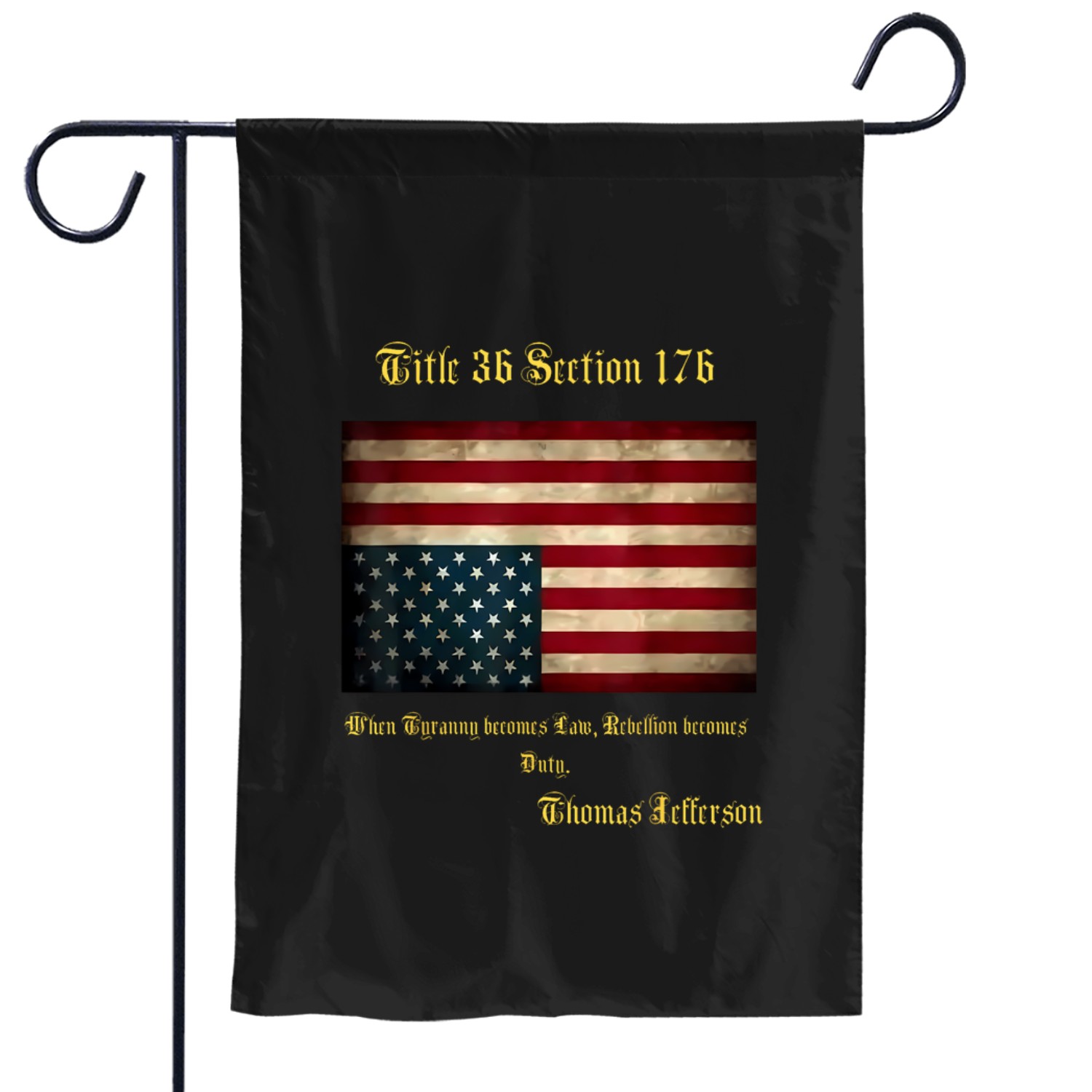 American Flag Distress Upside Down Thomas Jefferson Patriot Garden Flags