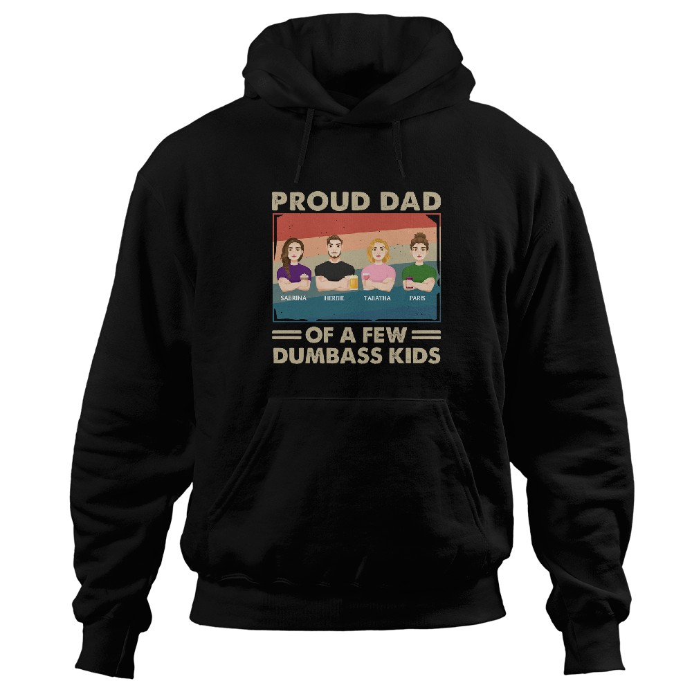 Discover Proud Father Of A Few Kids Adult Flat Art Funny Gift For Father's Day Personalized Hoodies