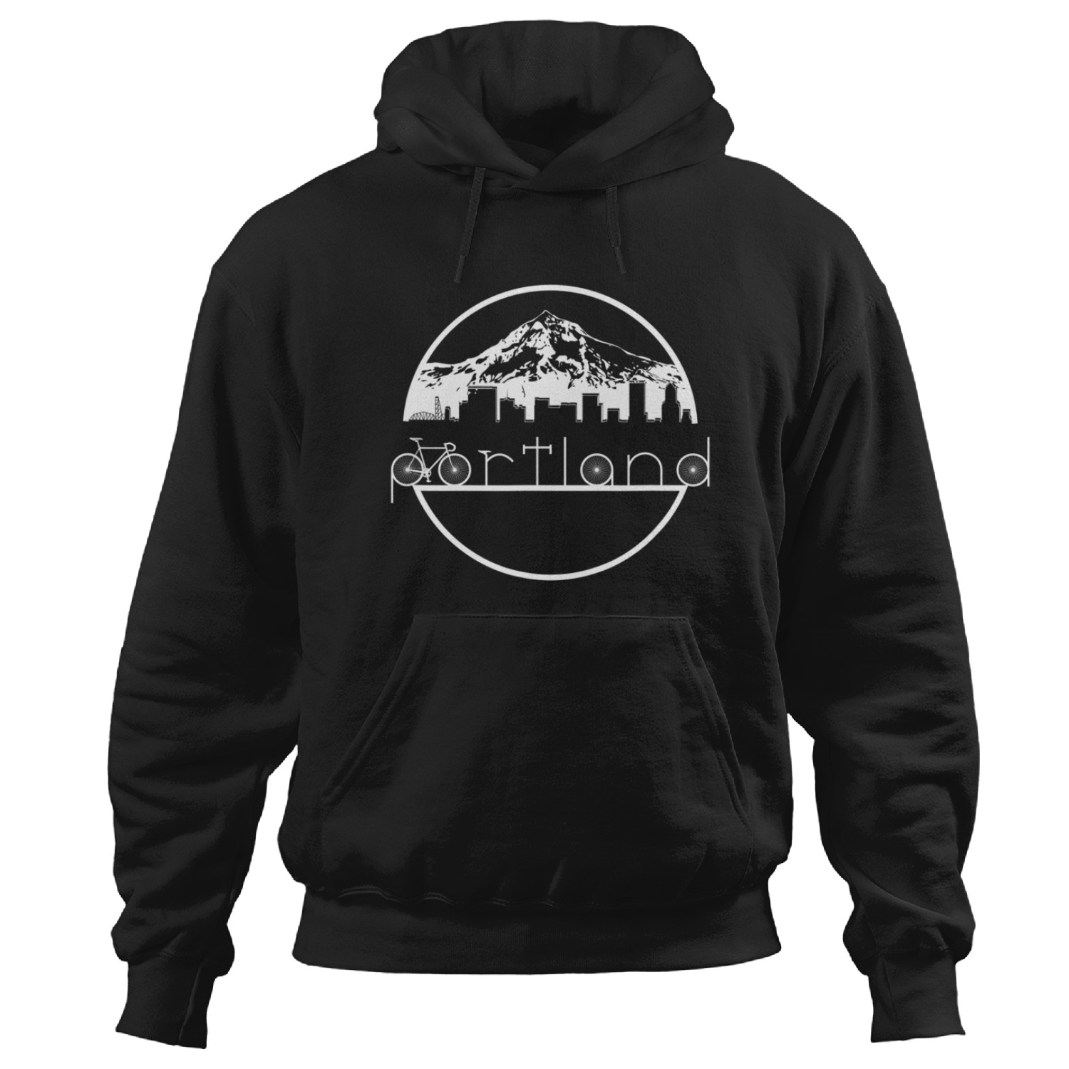 Portland Bicycle City Skyline Bike Hoodies
